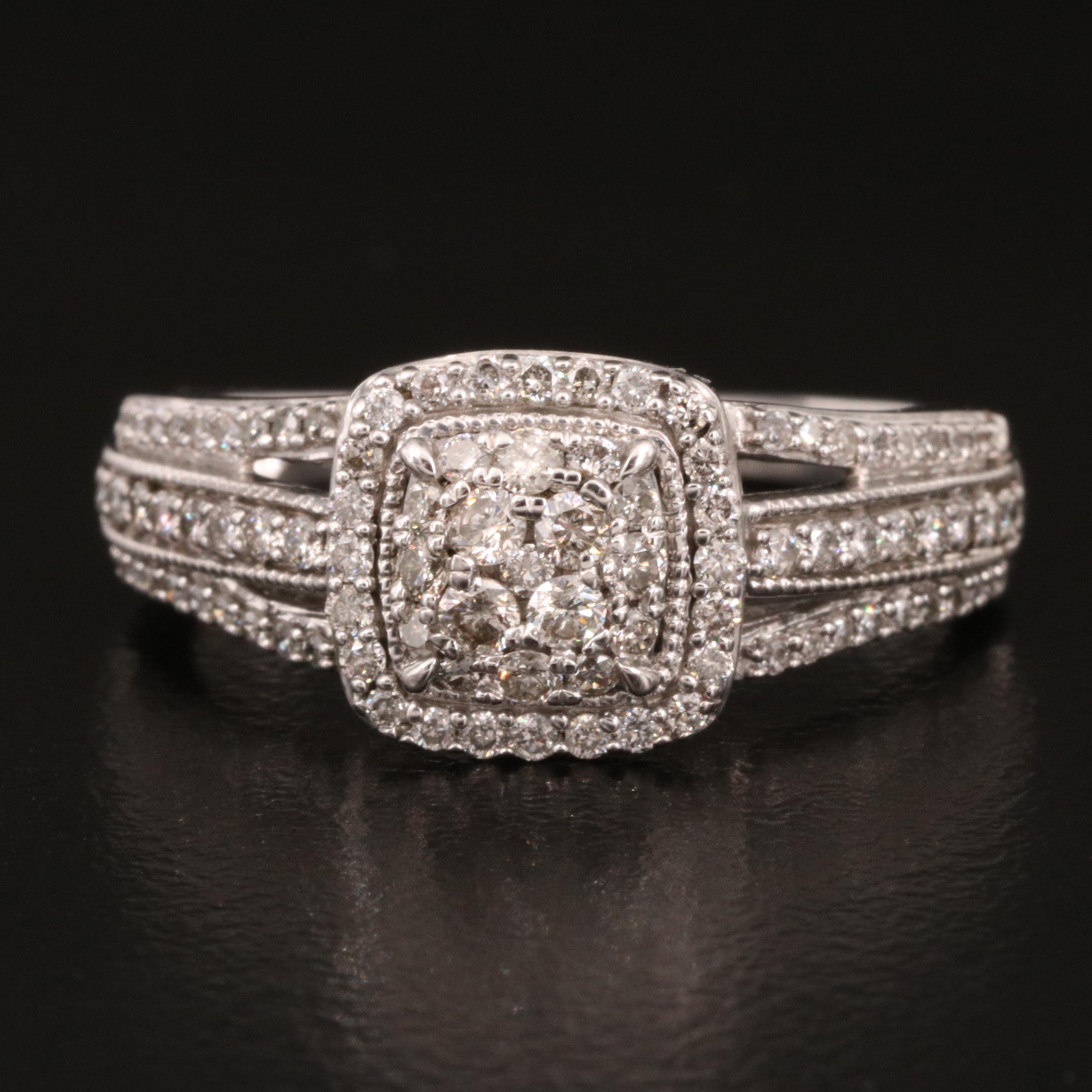 10K Diamond Cluster Ring
