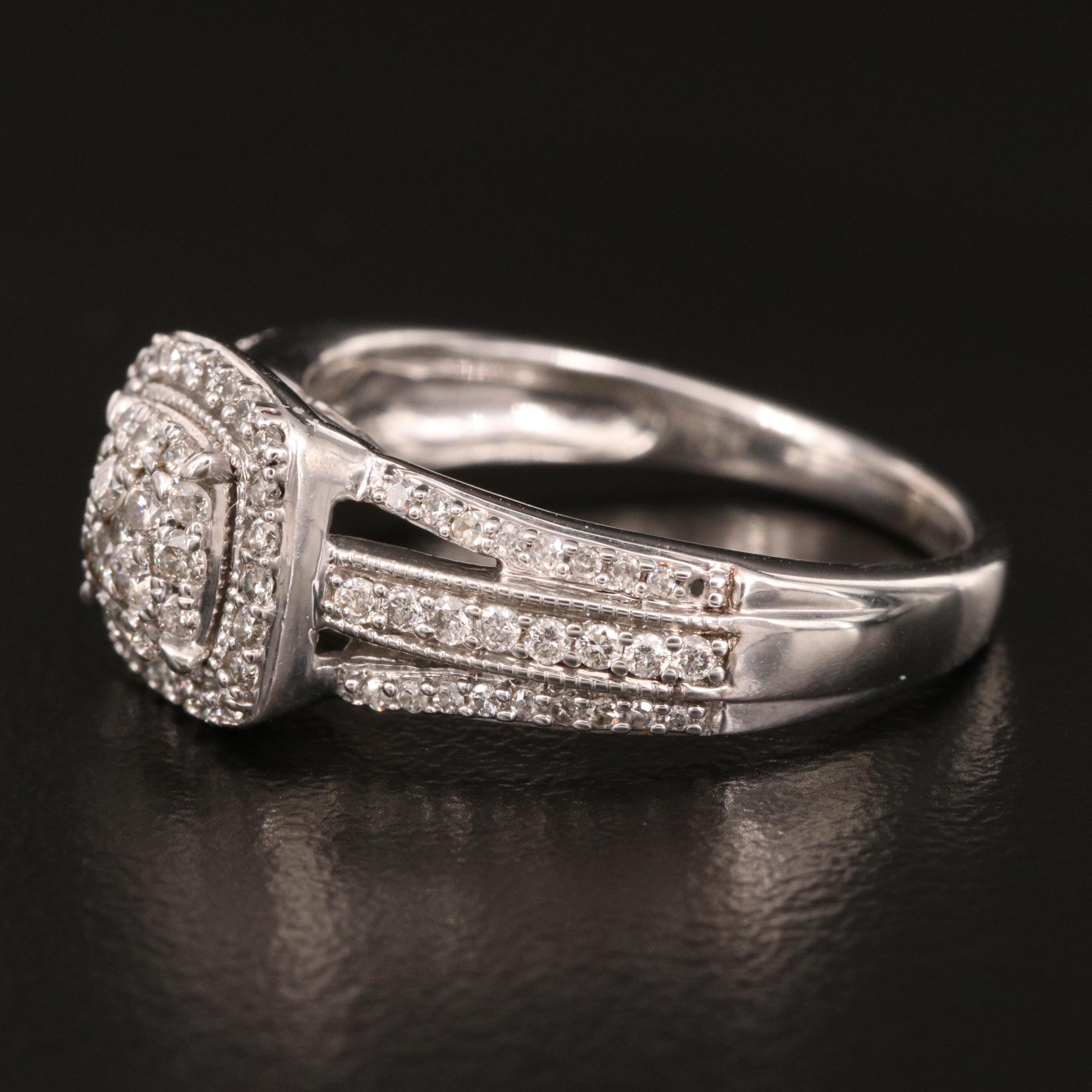 10K Diamond Cluster Ring