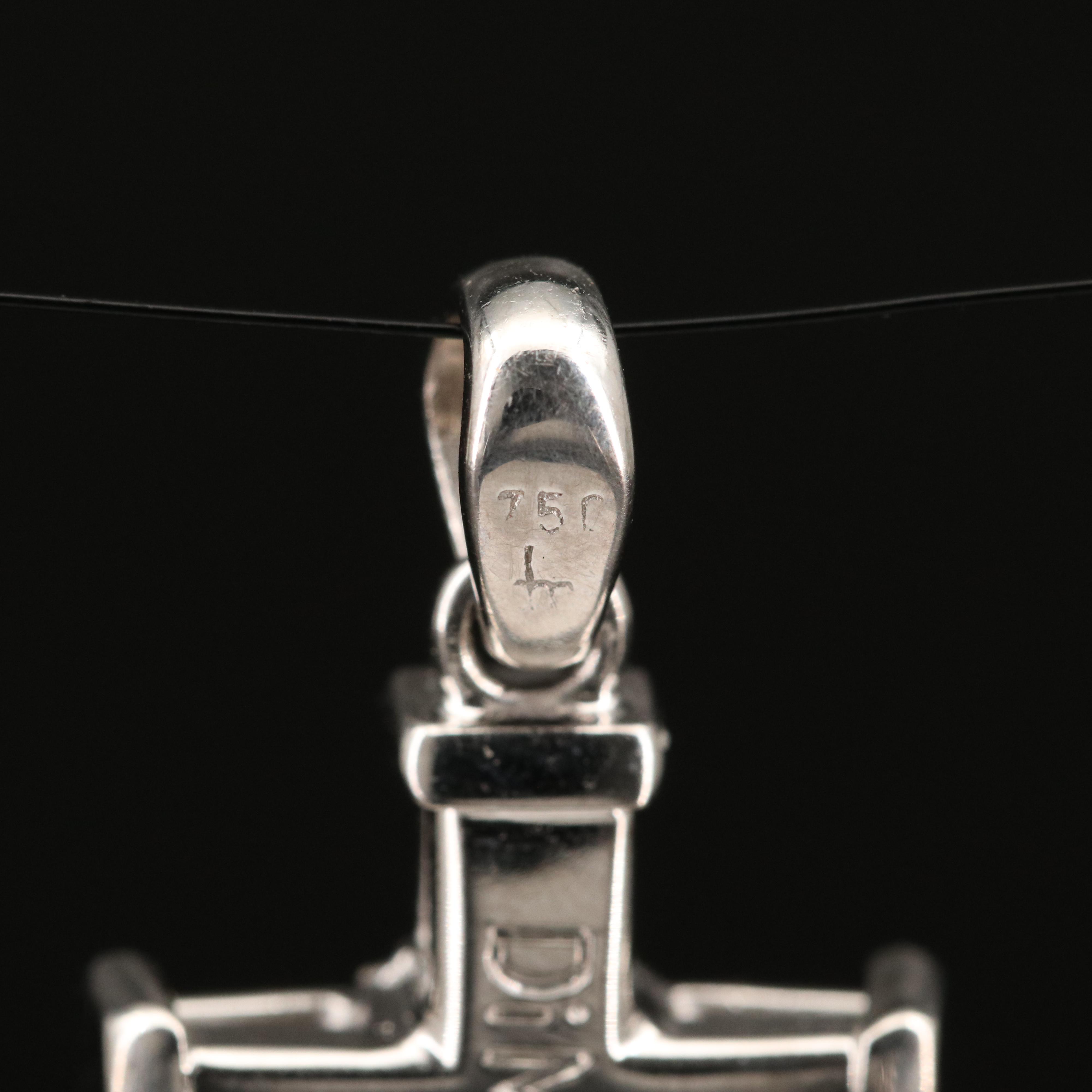 Italian Di Modolo 18K Gold Diamond Cross Pendant