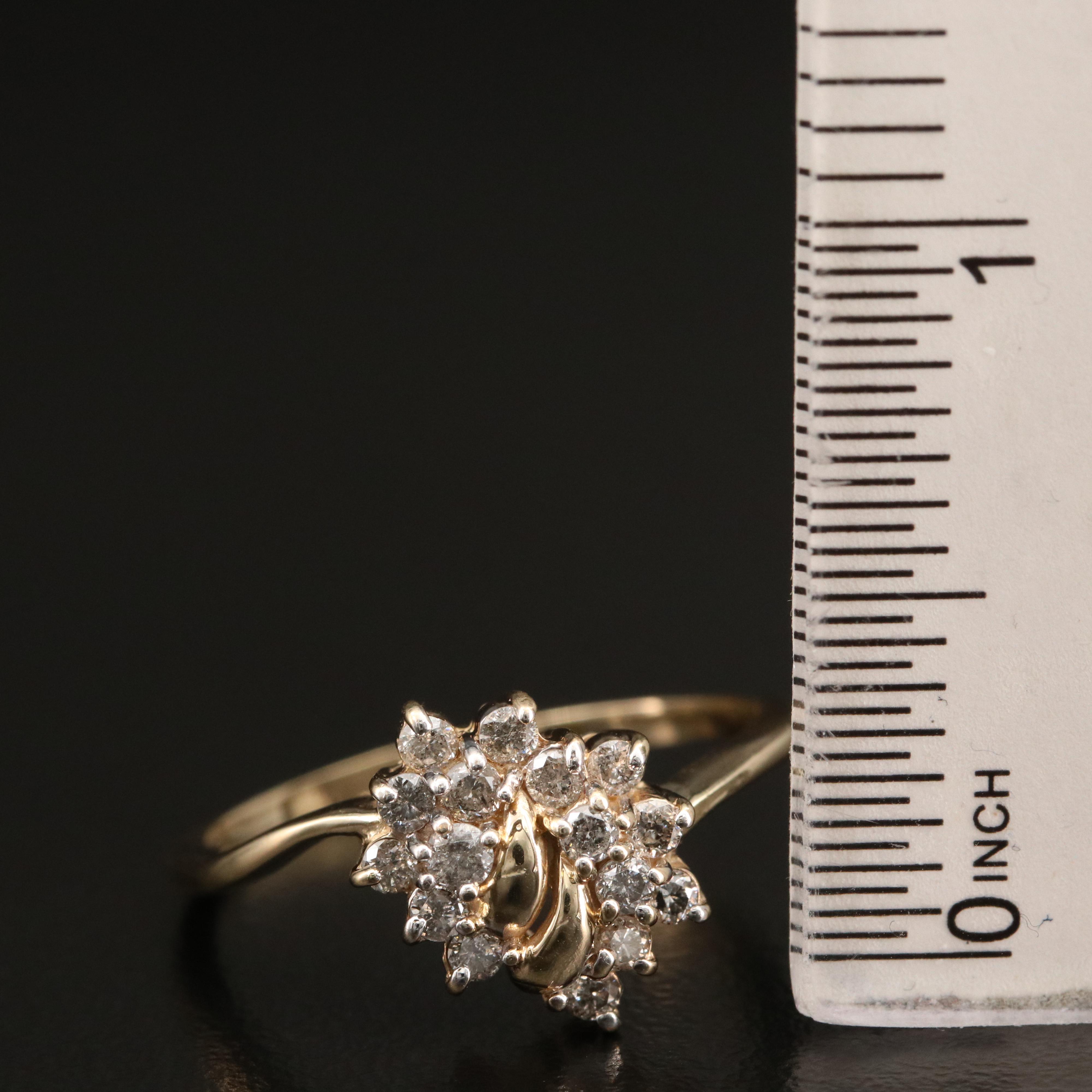 10K Diamond Cluster Ring