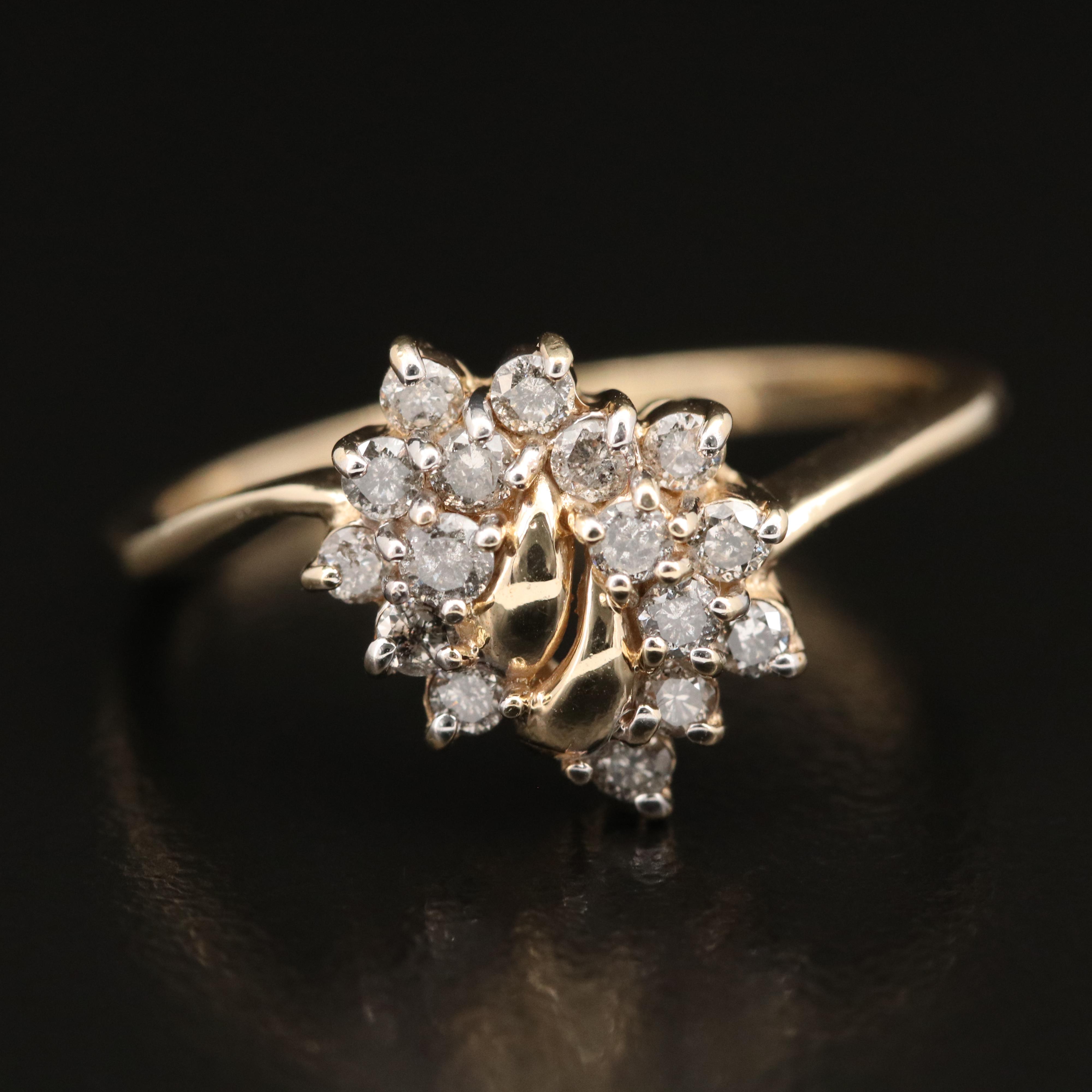10K Diamond Cluster Ring