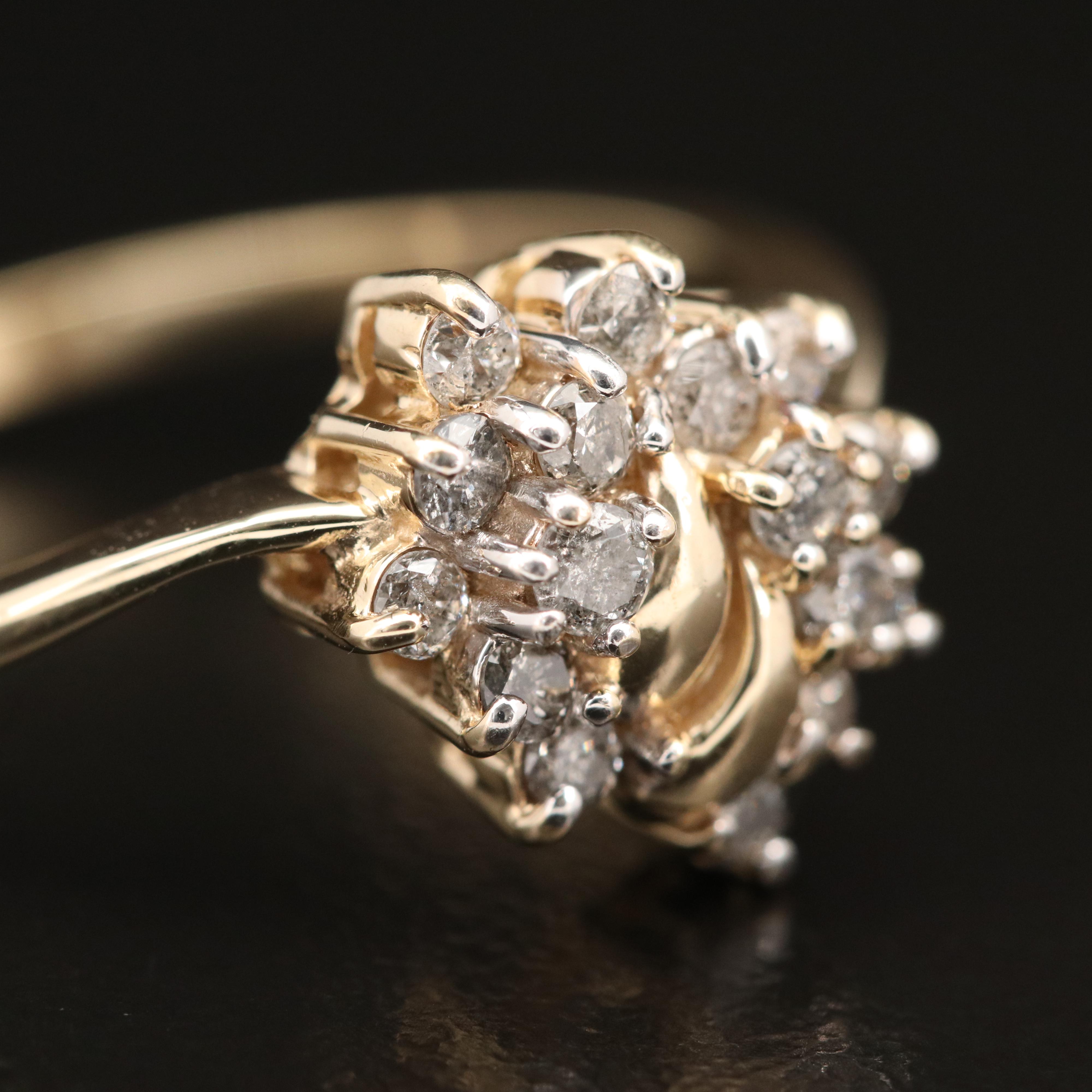 10K Diamond Cluster Ring