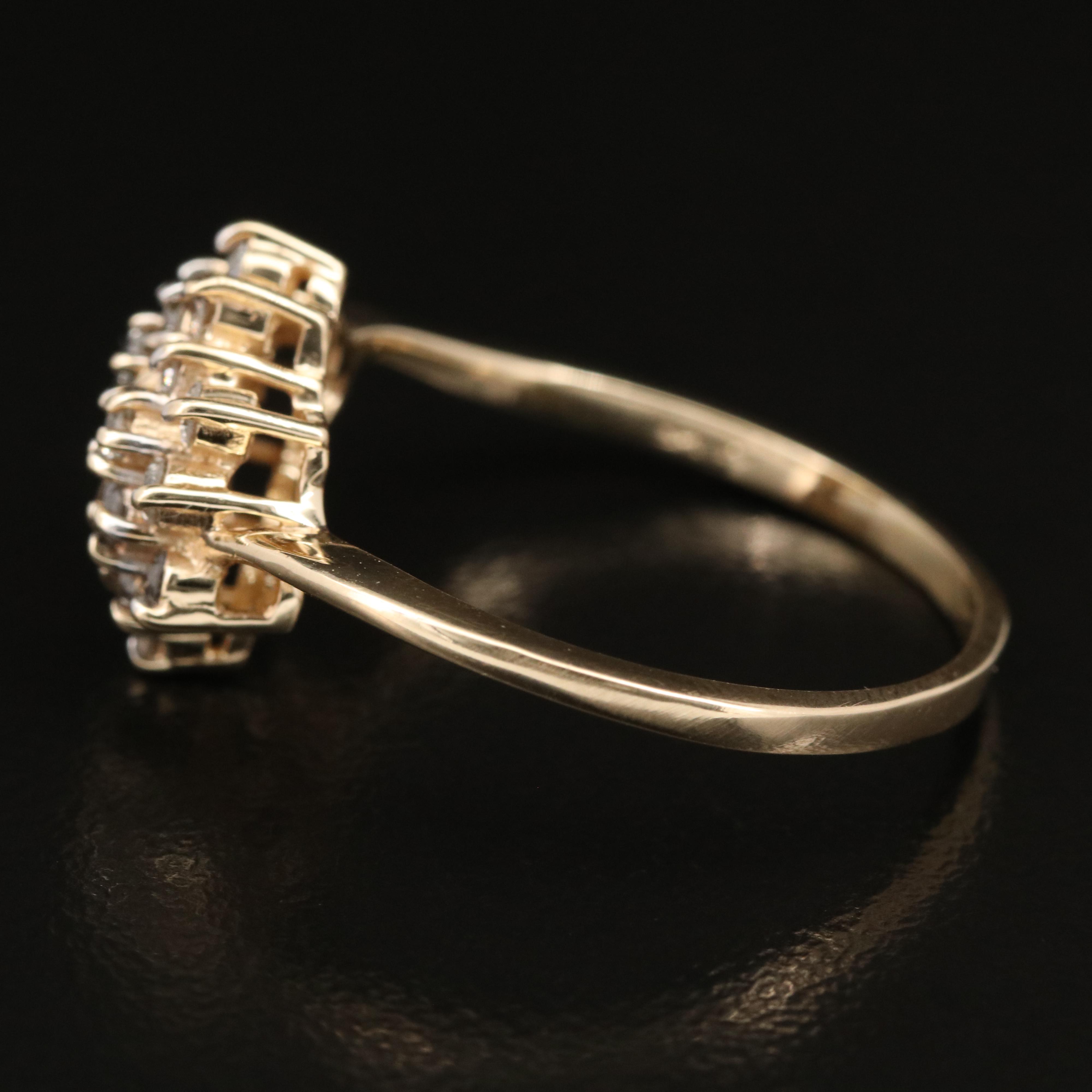 10K Diamond Cluster Ring