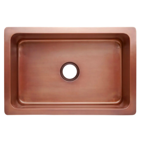 30" Vine Design Copper Farmhouse Kitchen Sink
