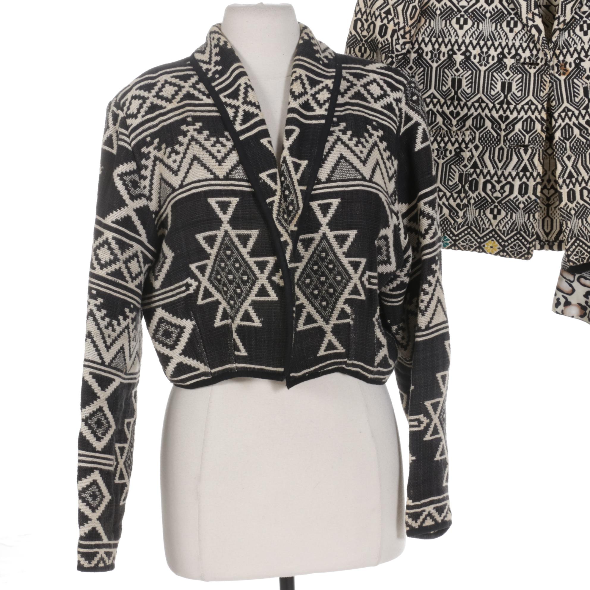 Three Black and White Woven Jackets Including Moka Sport and More
