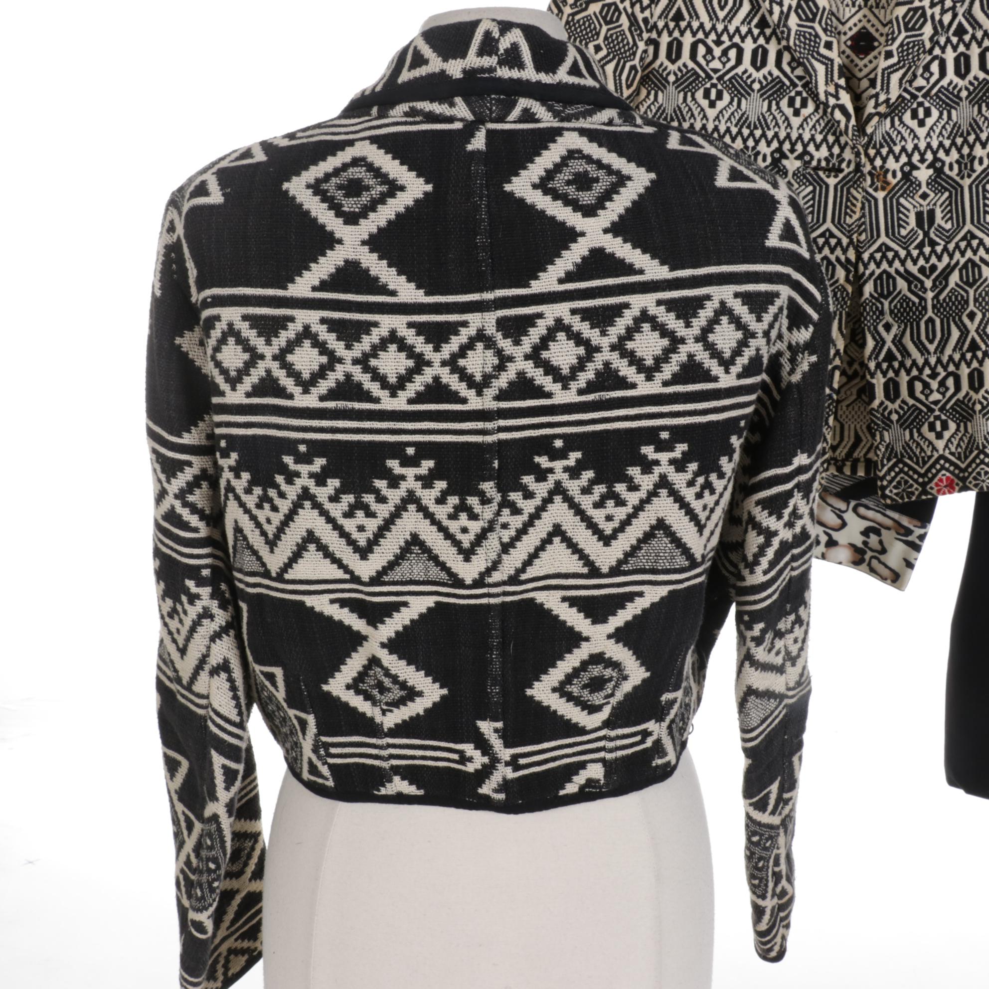 Three Black and White Woven Jackets Including Moka Sport and More