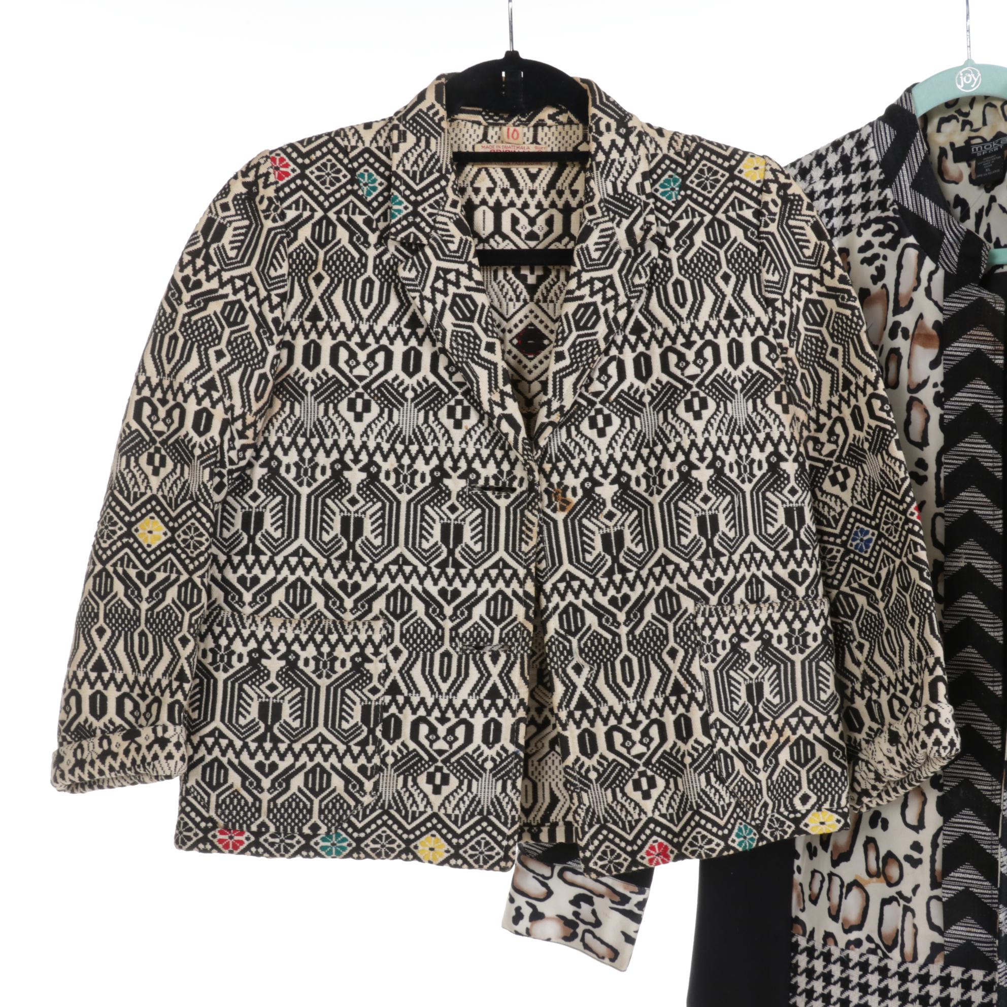 Three Black and White Woven Jackets Including Moka Sport and More