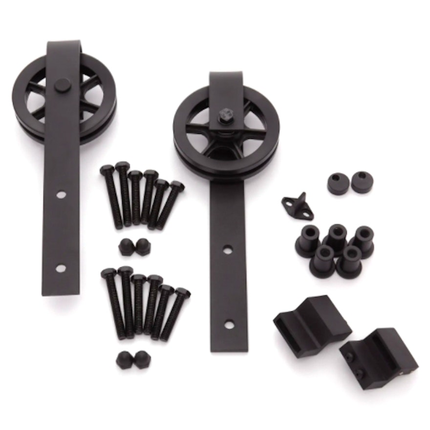 Ando Barn Door Hardware in Black - no Rail