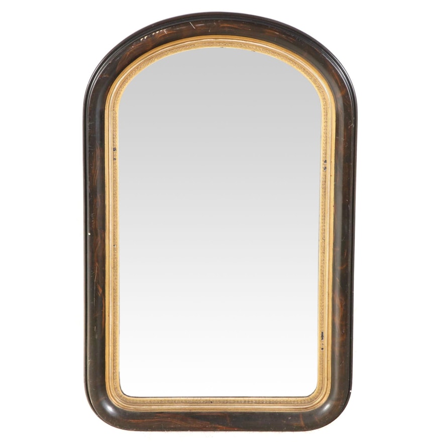 Victorian Faux Marble Wooden Framed Wall Mirror