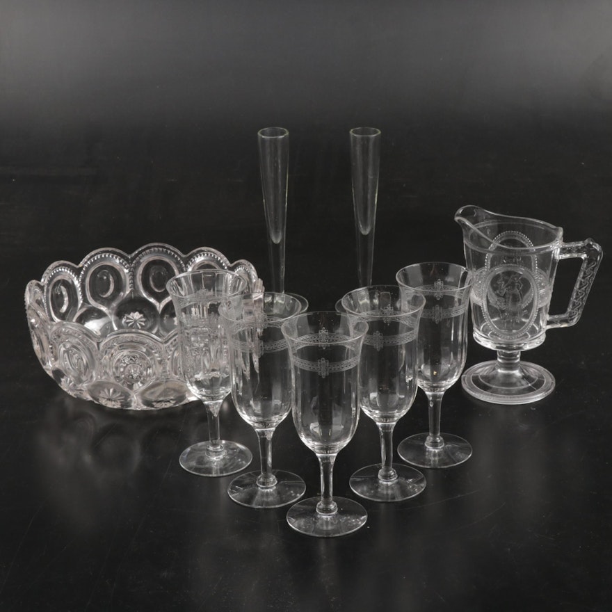 EAPG Richard and Hartley "Cupid and Venus" with  Other Glassware