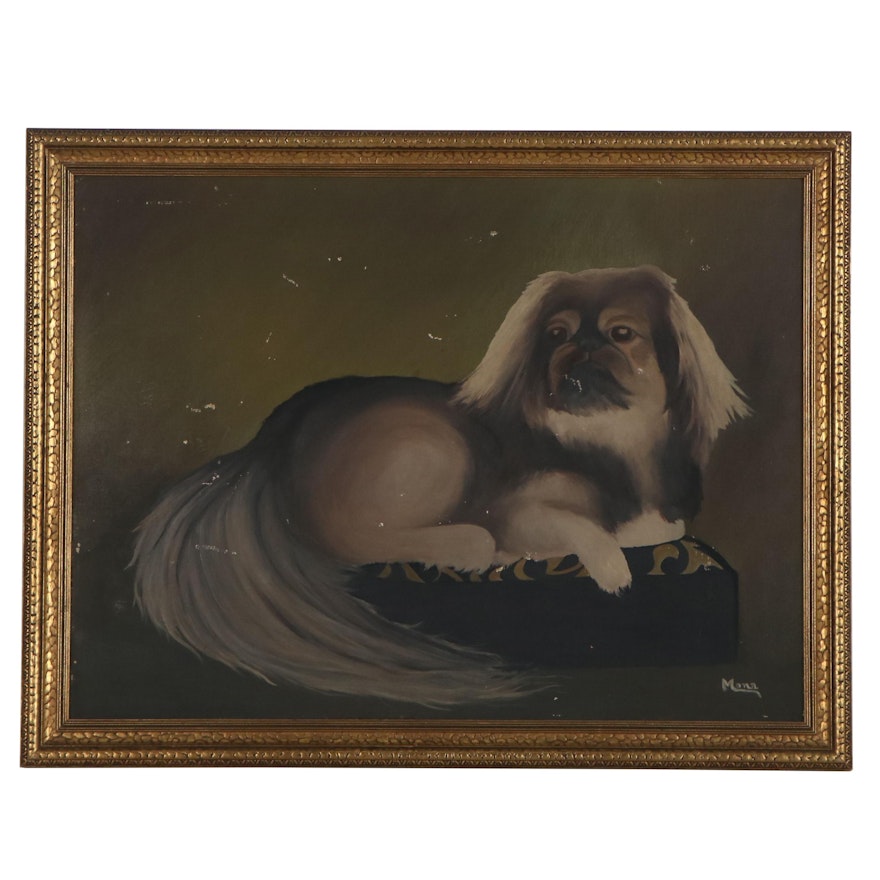 Oil Portrait of Dog, Mid-20th Century