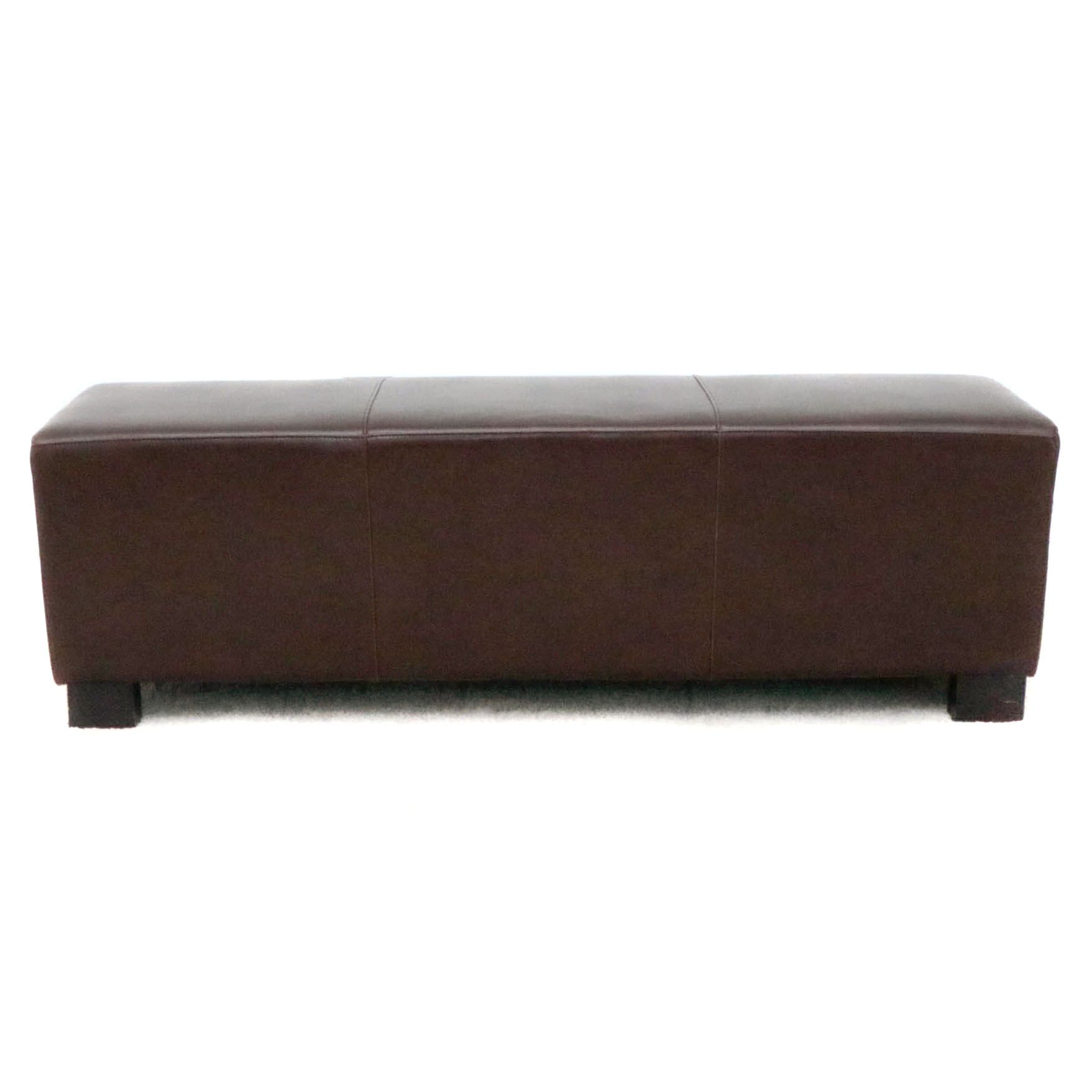 David A. Millett Leather Bed Bench, Contemporary