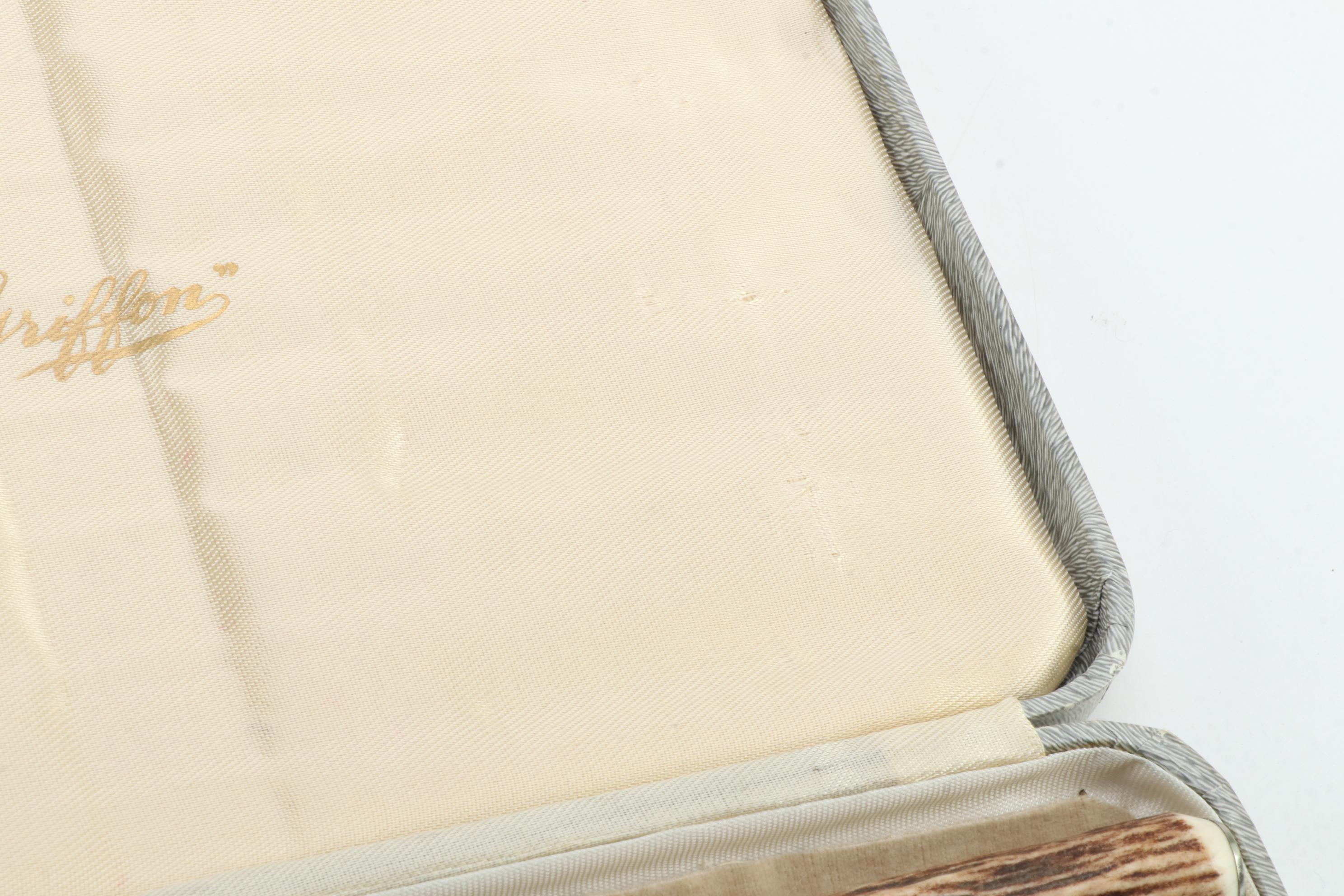 Griffon Stainless Steel Steak Knives with Stag Antler Handles