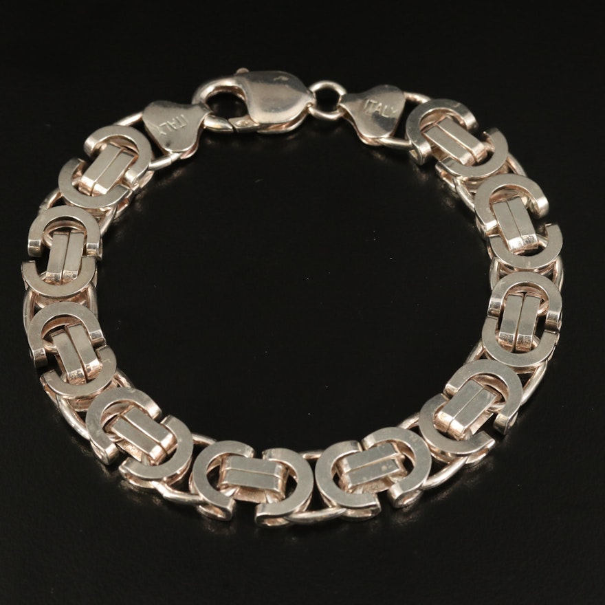 Italian Sterling Byzantine Chain Bracelet