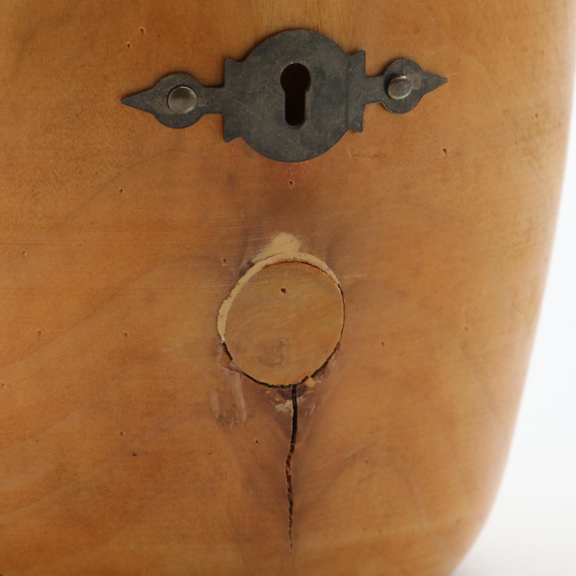 Fruitwood Treenware Apple Shaped Tea Caddy, Mid to Late 20th Century