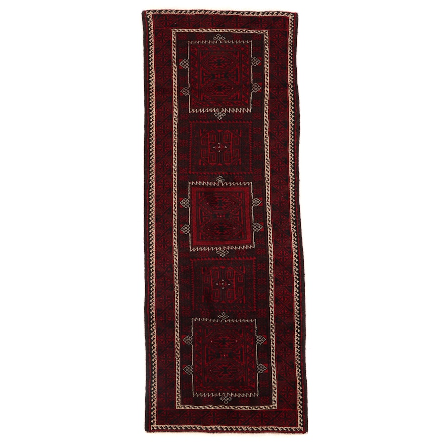 3'9 x 9'11 Hand-Knotted Persian Turkmen Long Rug