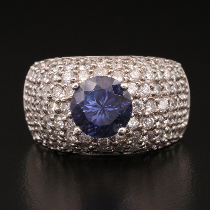 14K 4.15 CT Tanzanite and 4.21 CTW Diamond Ring