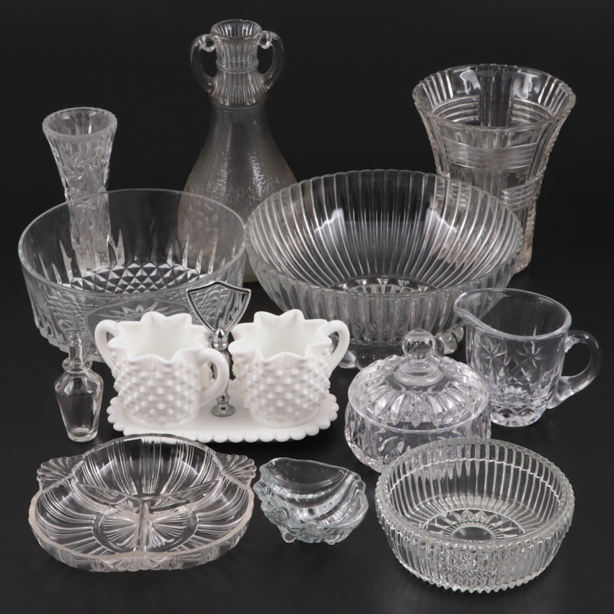 Gorham "Althea" Crystal Candy Dish with Other Crystal and Glass Tableware