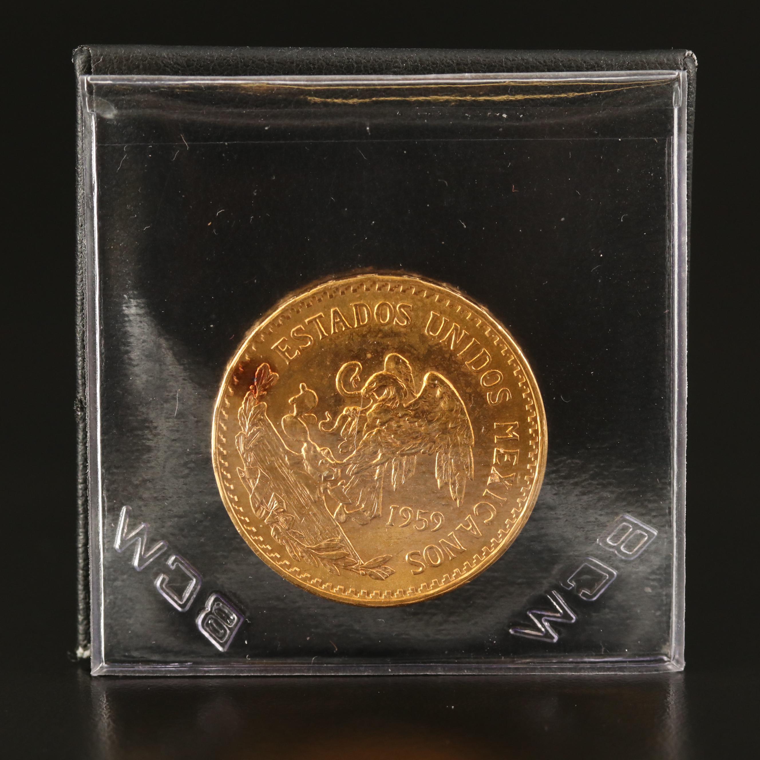 1959 Mexico 20-Pesos Gold Coin