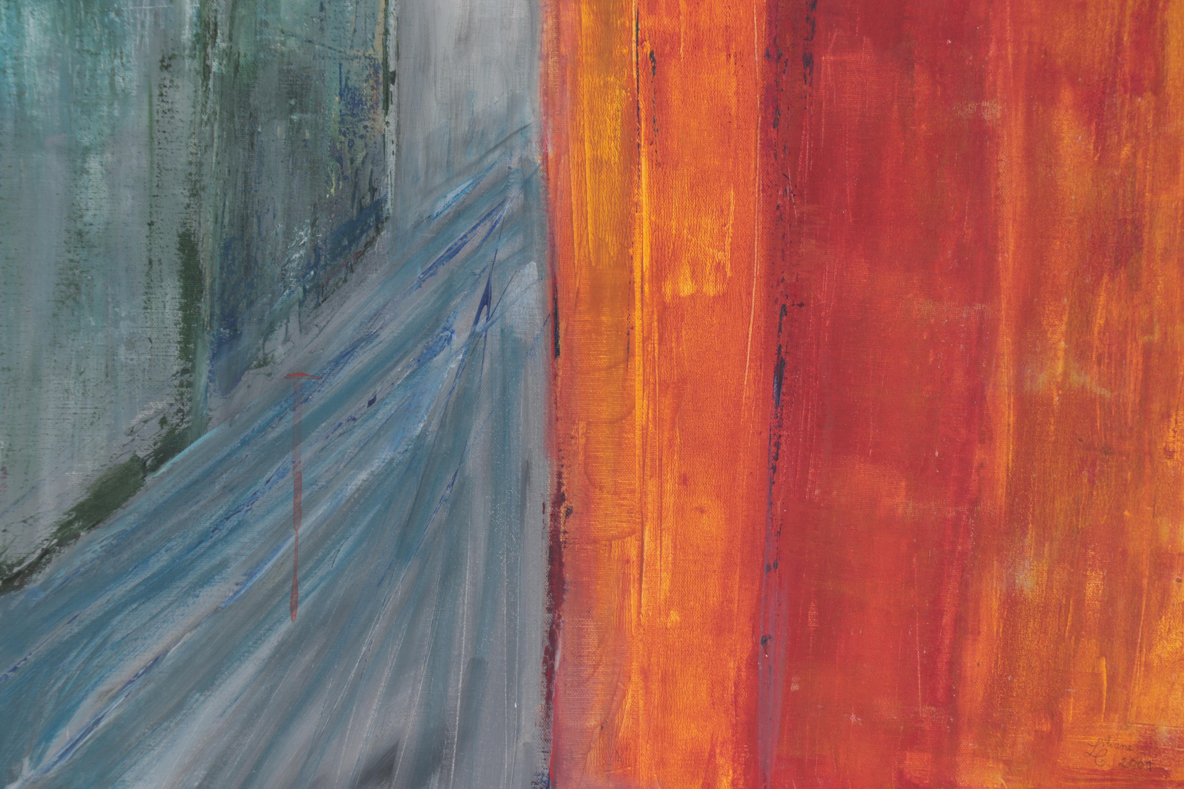 Abstract Street Scene Oil Painting, 2001