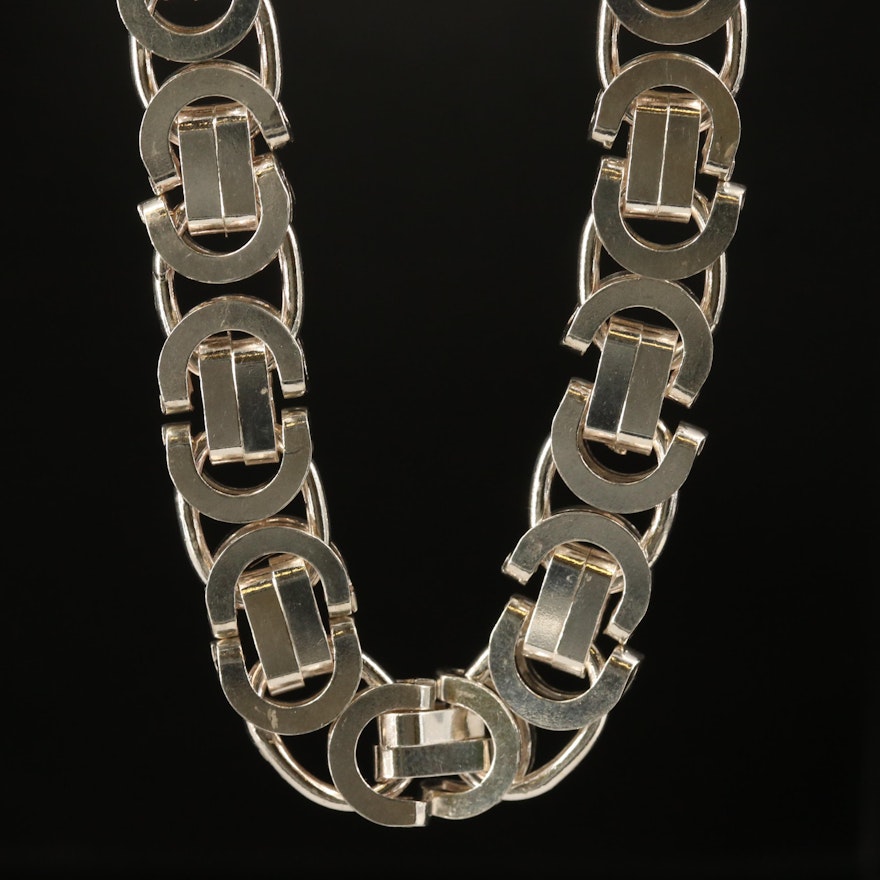 Italian Sterling Byzantine Chain Necklace