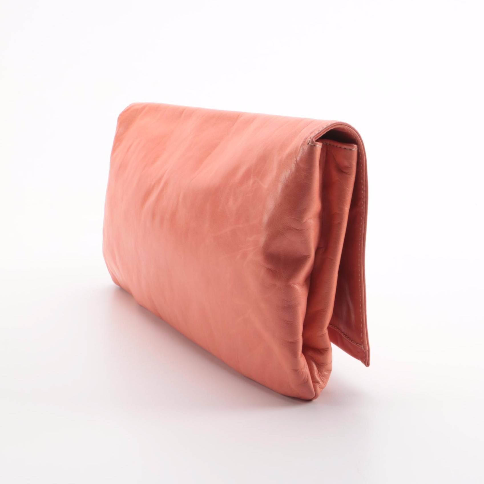 Prada New Look Clutch in Coral Leather