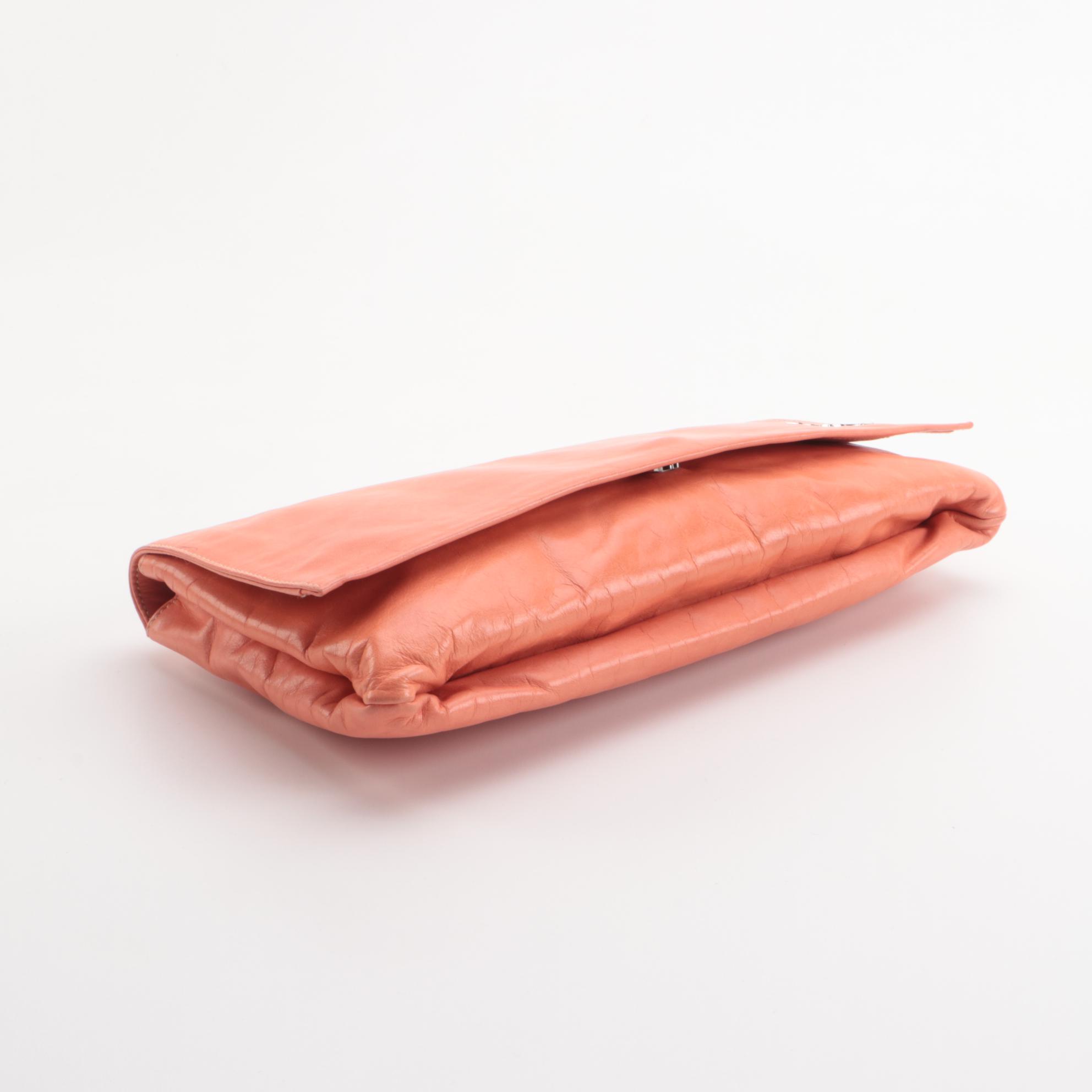 Prada New Look Clutch in Coral Leather