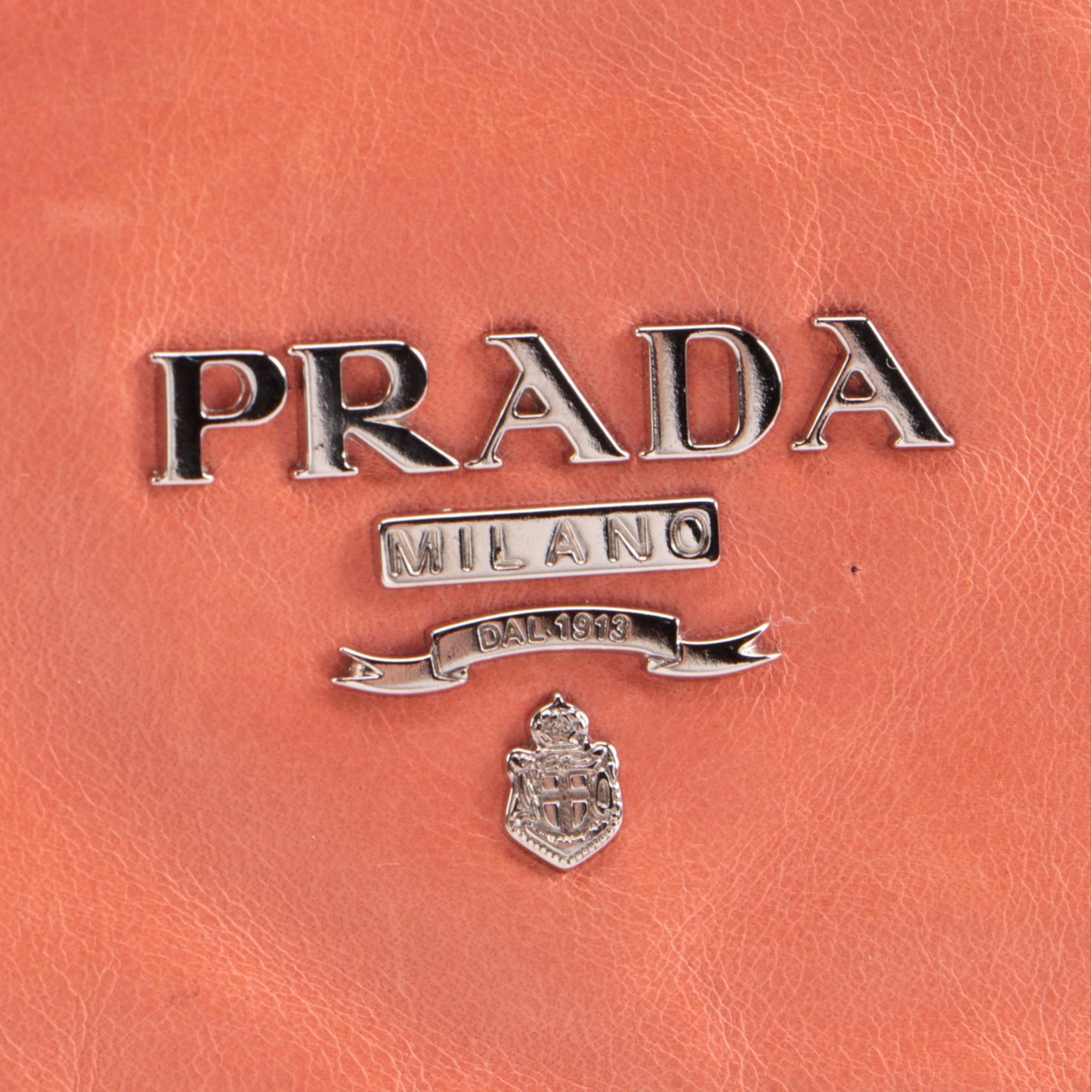 Prada New Look Clutch in Coral Leather