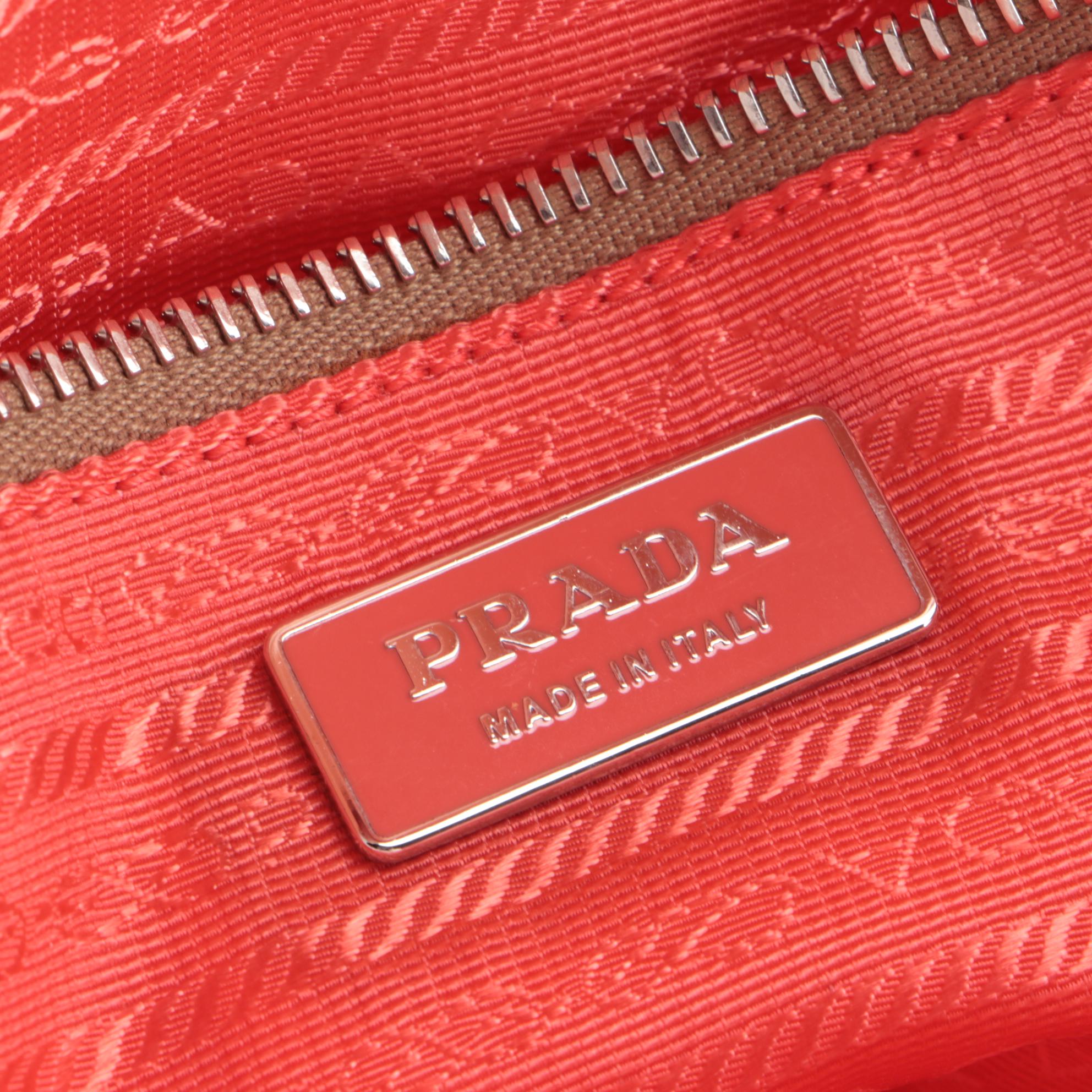 Prada New Look Clutch in Coral Leather