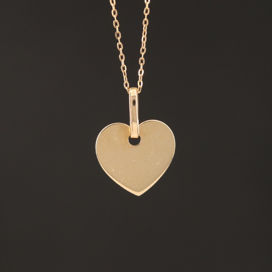 14K Heart Pendant Necklace