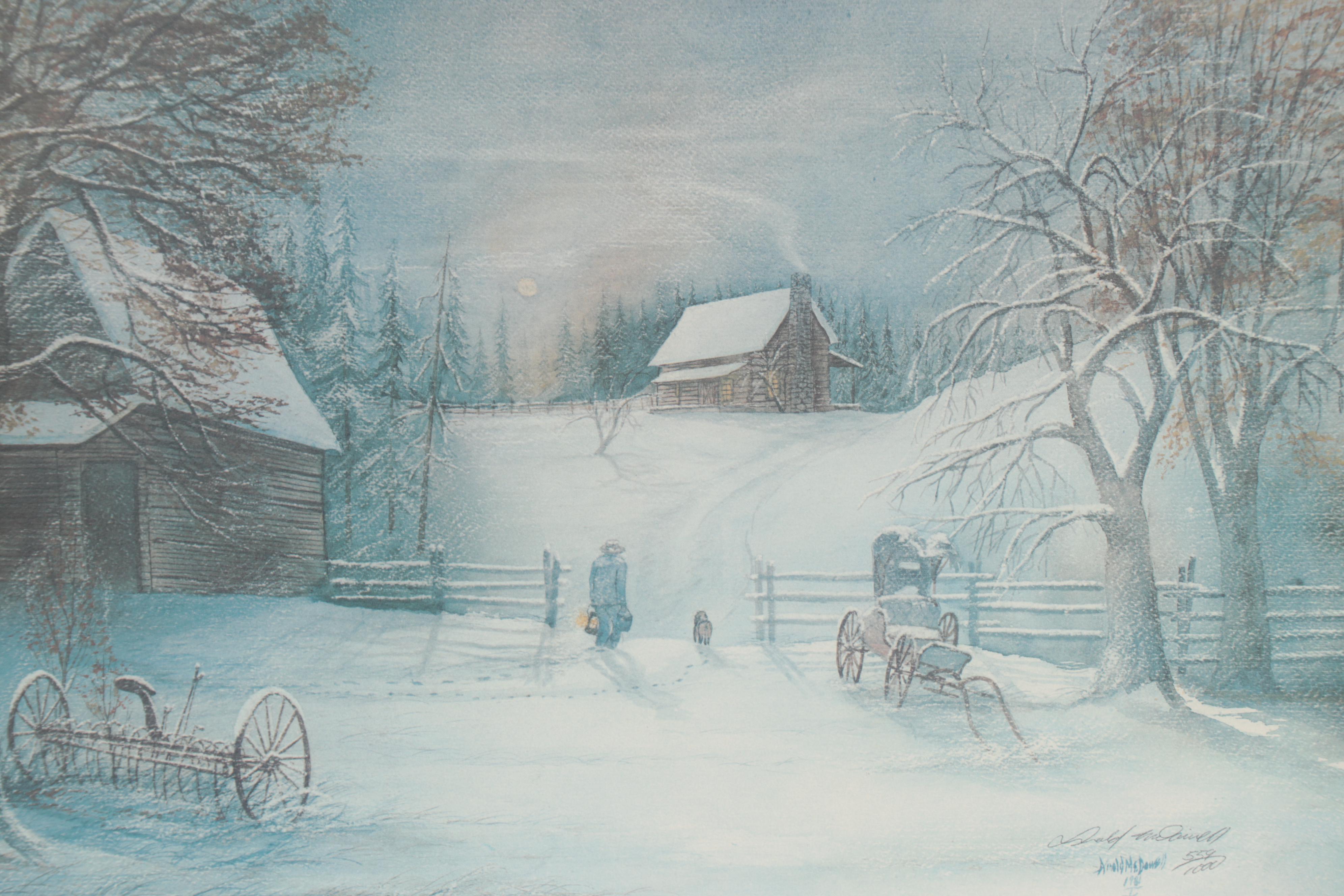 Arnold McDowell Offset Lithograph "Best Friends