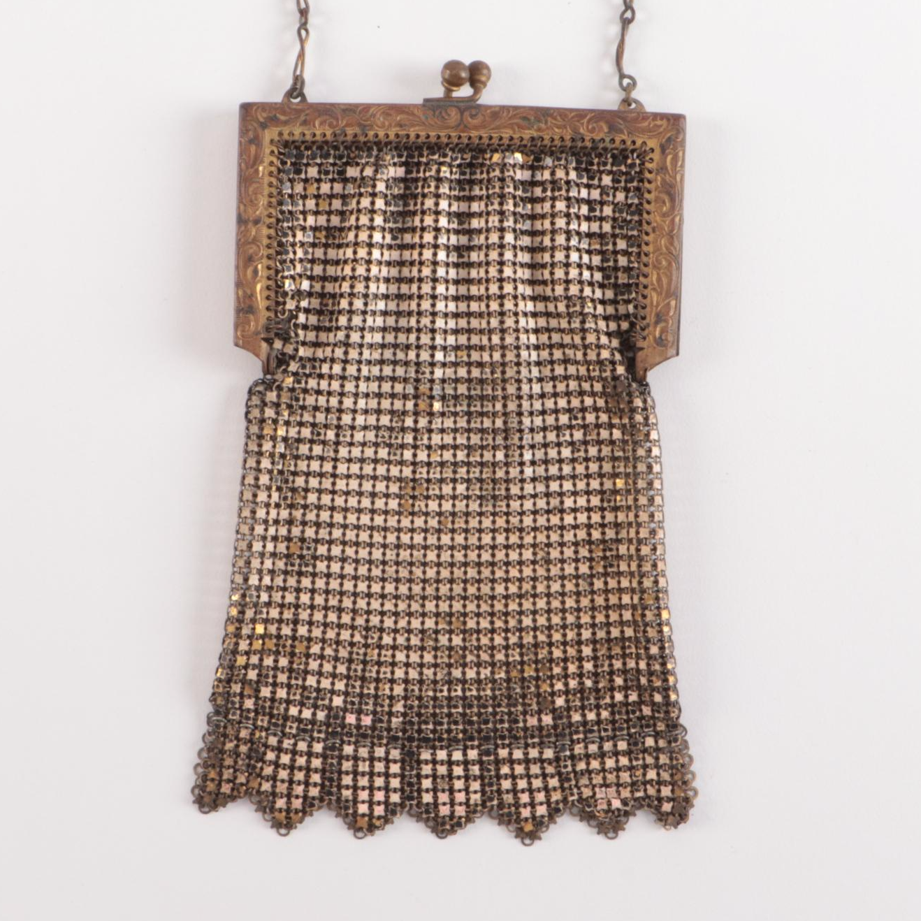 Whiting & Davis Enamel Mesh Frame Bags with Vandyke Fringe