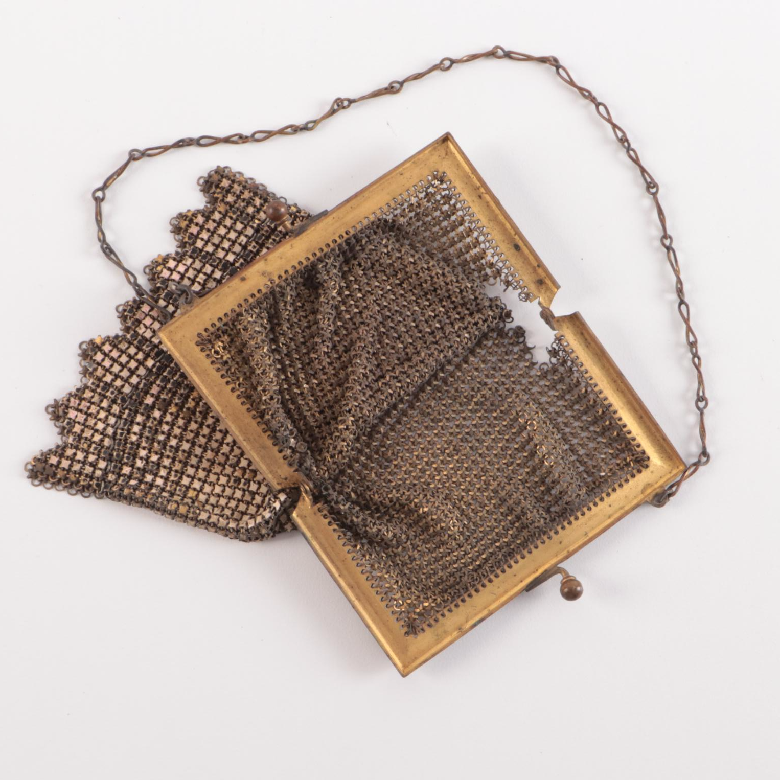 Whiting & Davis Enamel Mesh Frame Bags with Vandyke Fringe