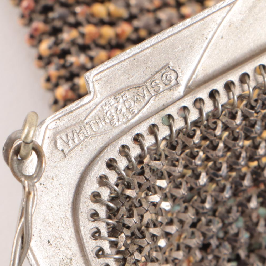 Whiting & Davis Enamel Mesh Frame Bags with Vandyke Fringe