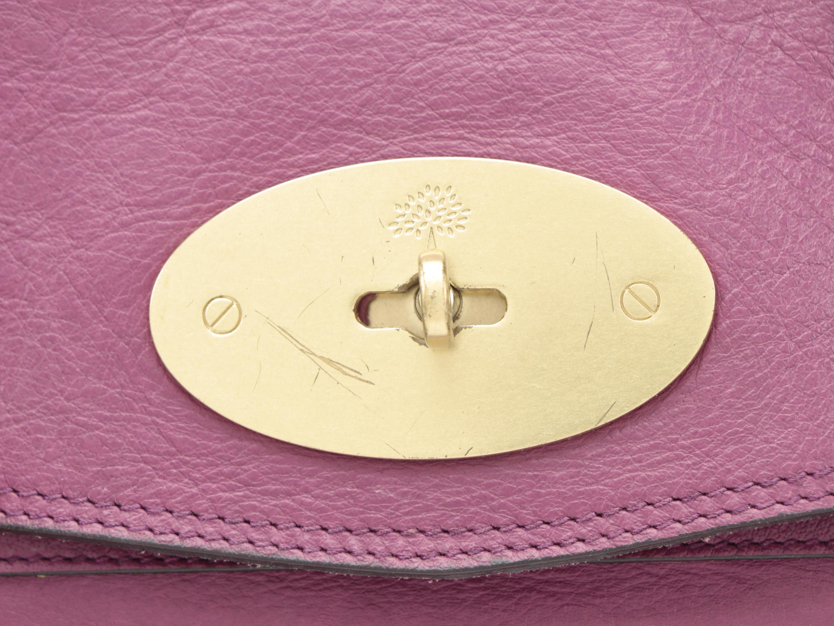 Mulberry Front-Flap Satchel in Plum Calfskin Leather