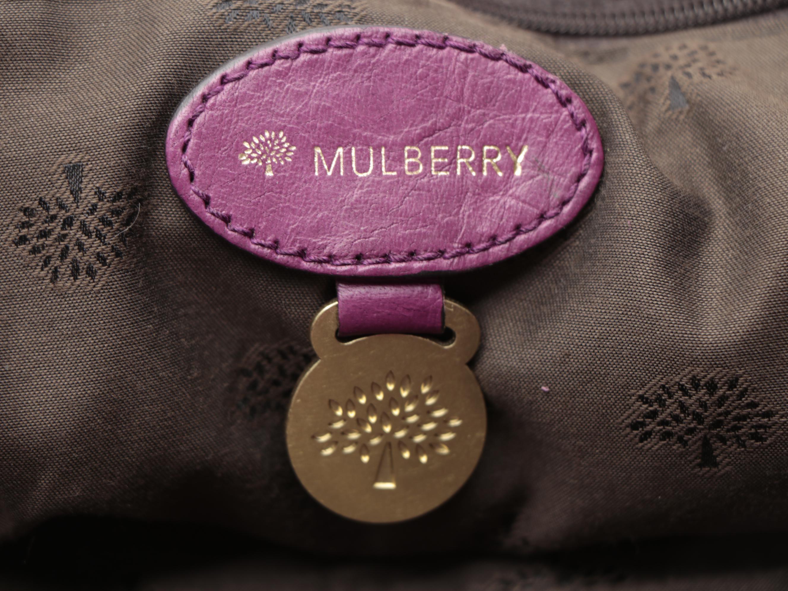 Mulberry Front-Flap Satchel in Plum Calfskin Leather