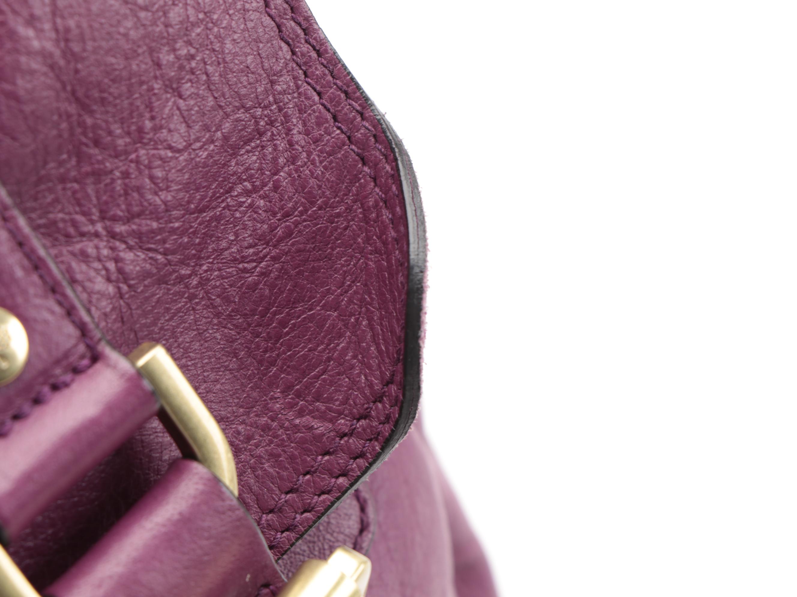 Mulberry Front-Flap Satchel in Plum Calfskin Leather