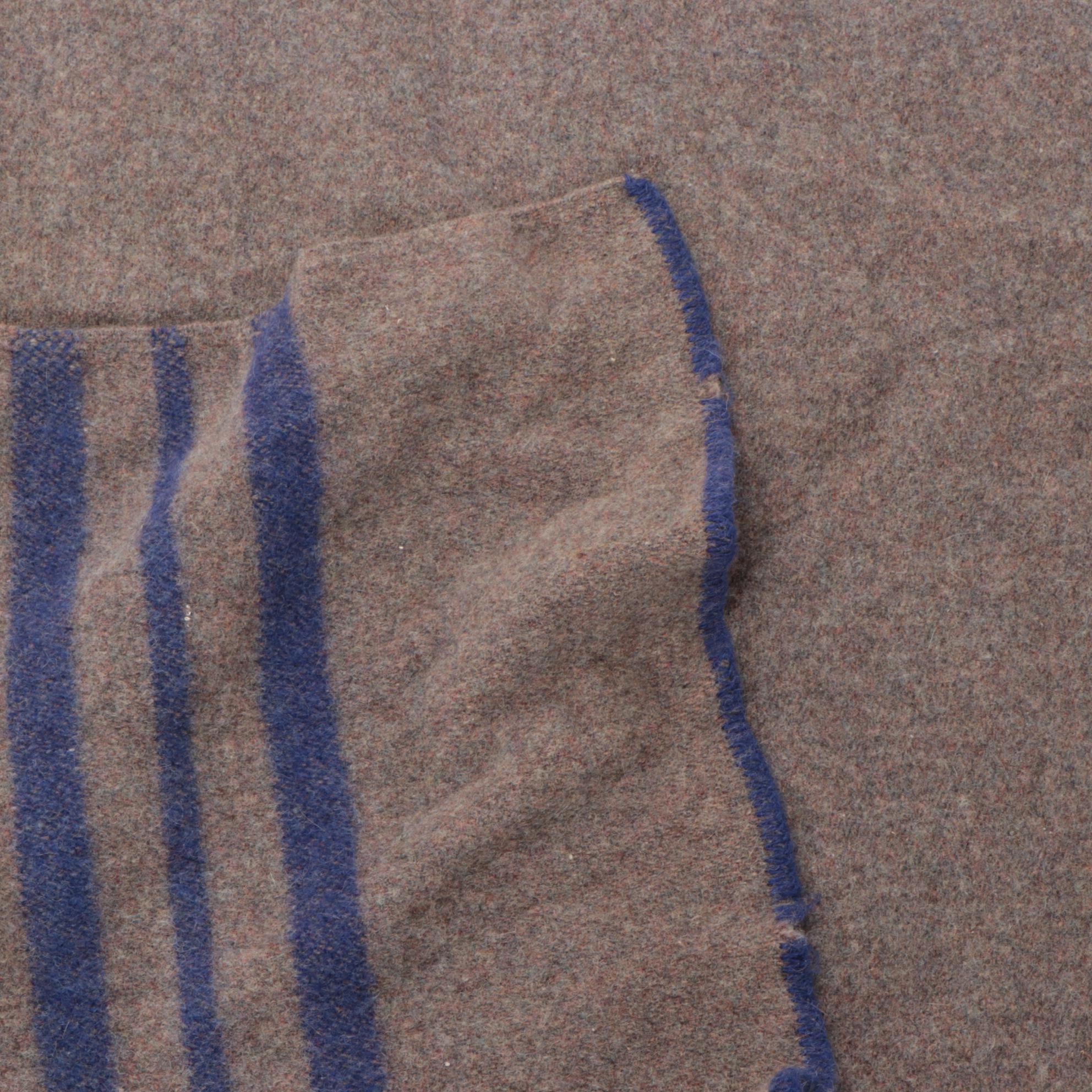 Ayers' "Prospector" Canadian Wool Blanket with Multicolored Plaid Wool Blanket