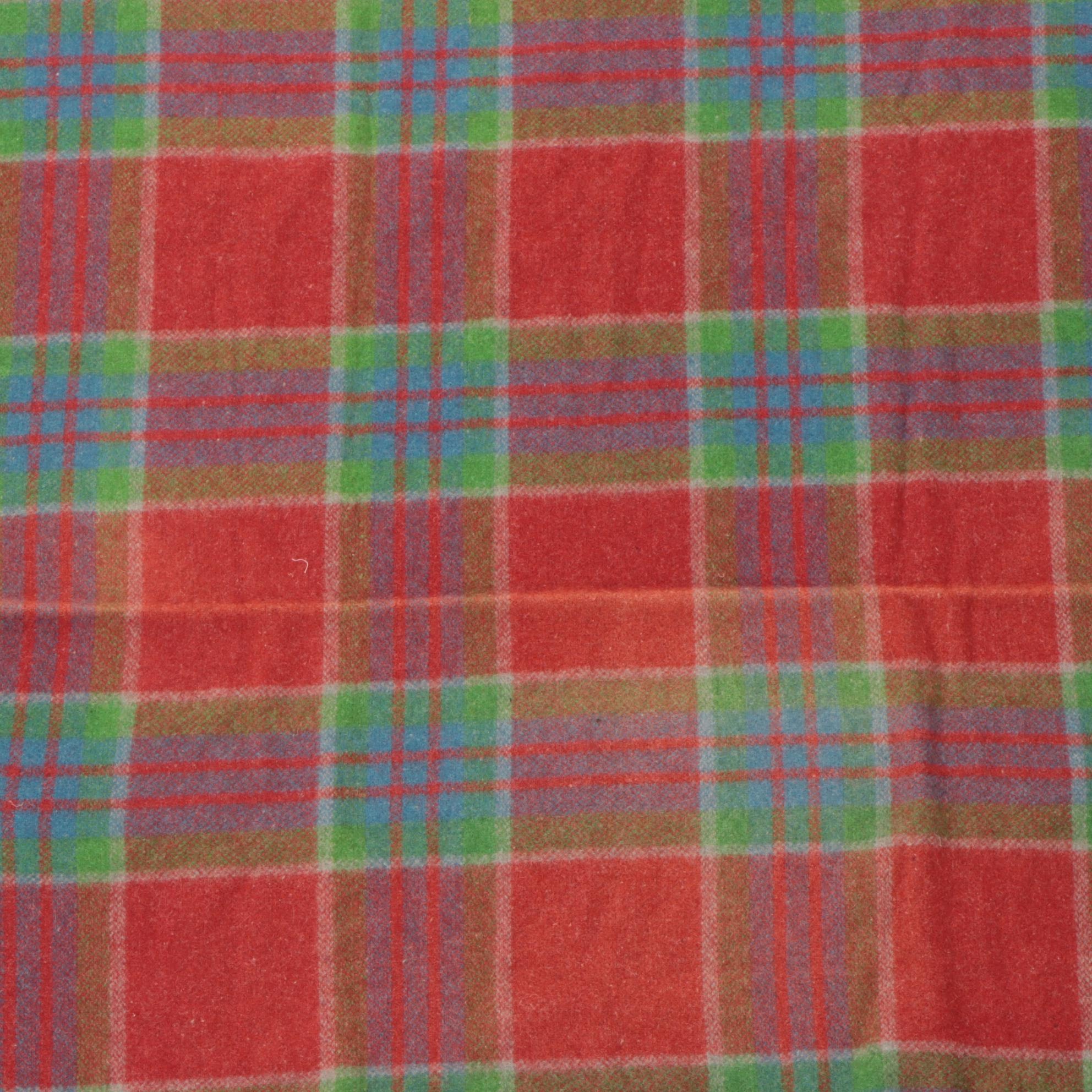 Ayers' "Prospector" Canadian Wool Blanket with Multicolored Plaid Wool Blanket
