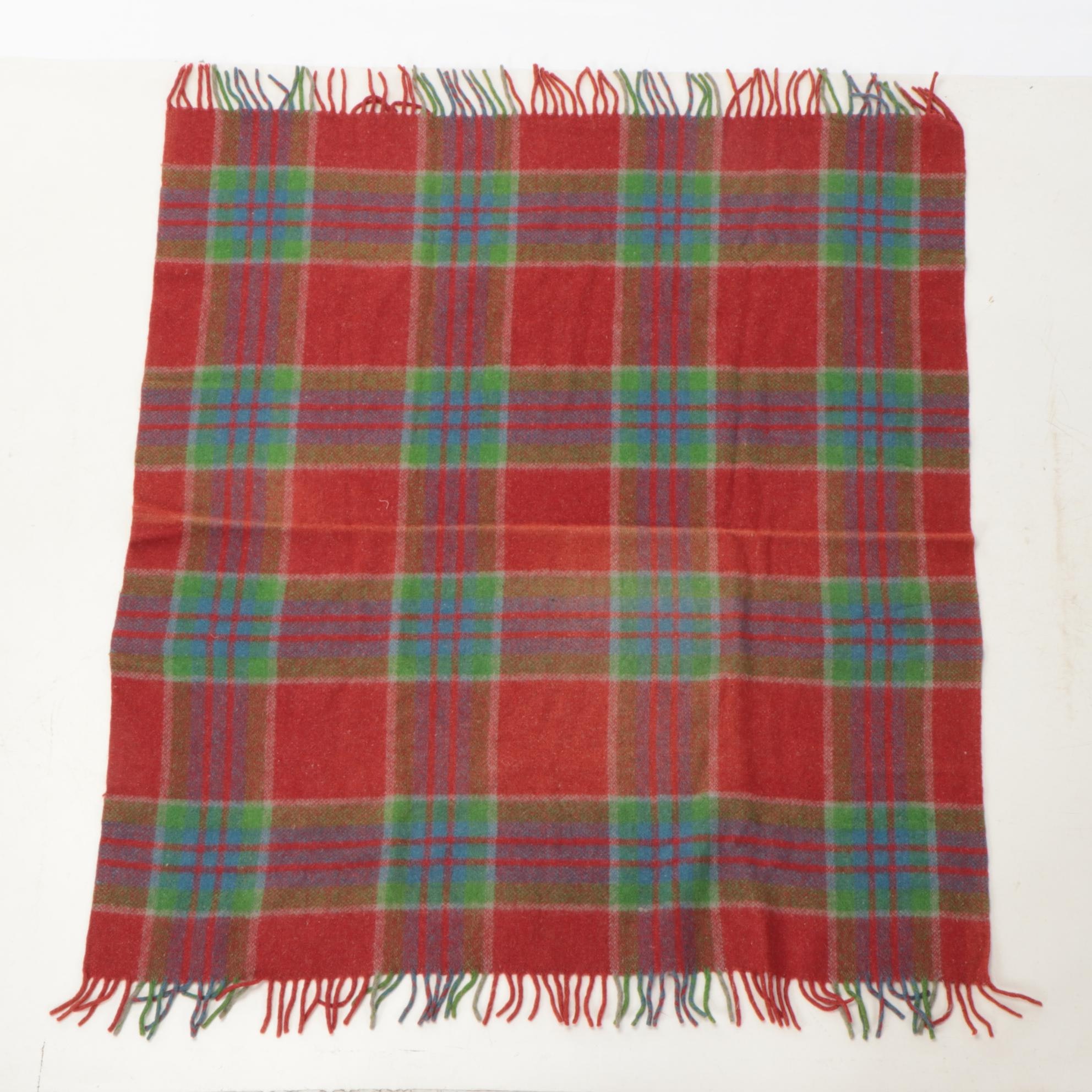 Ayers' "Prospector" Canadian Wool Blanket with Multicolored Plaid Wool Blanket