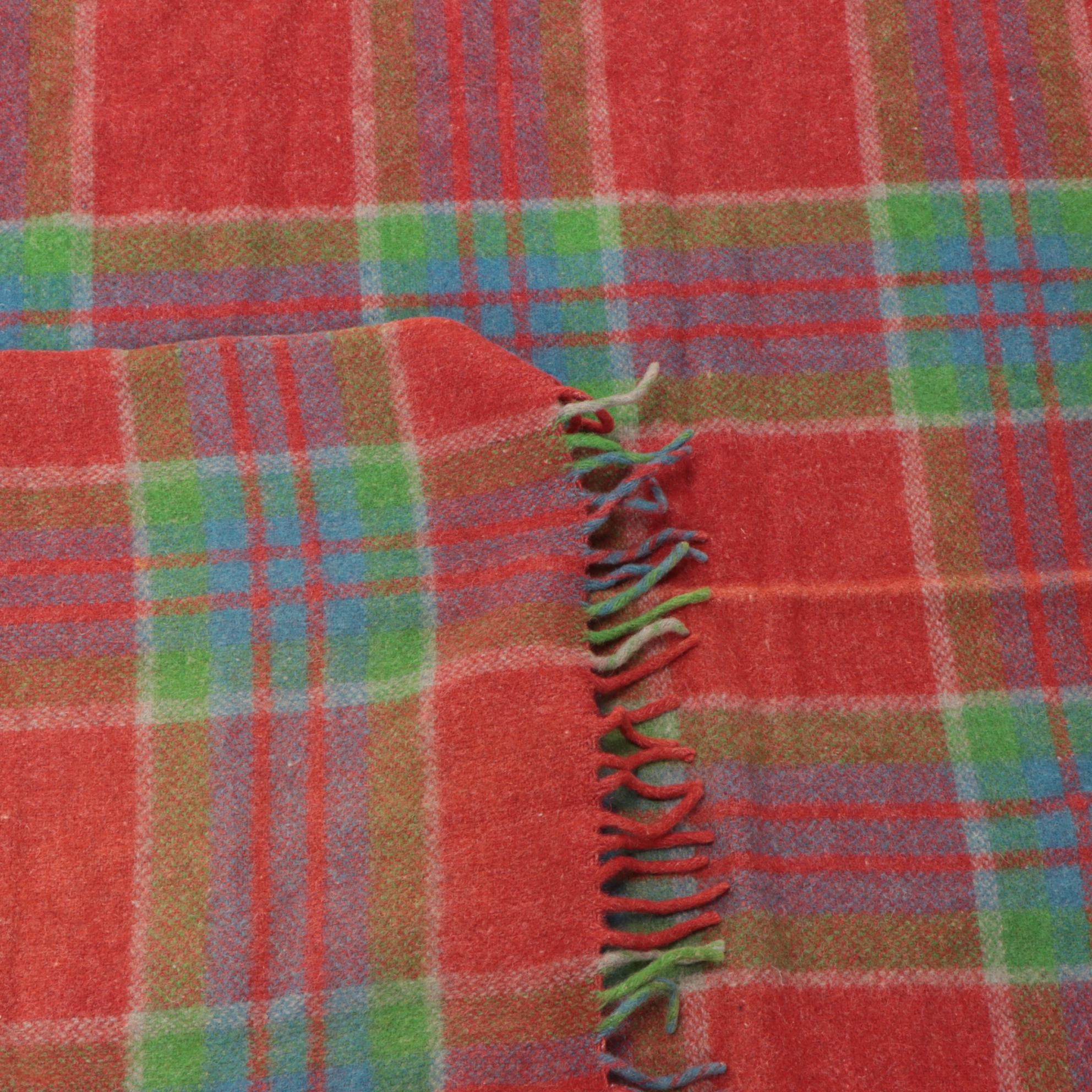 Ayers' "Prospector" Canadian Wool Blanket with Multicolored Plaid Wool Blanket