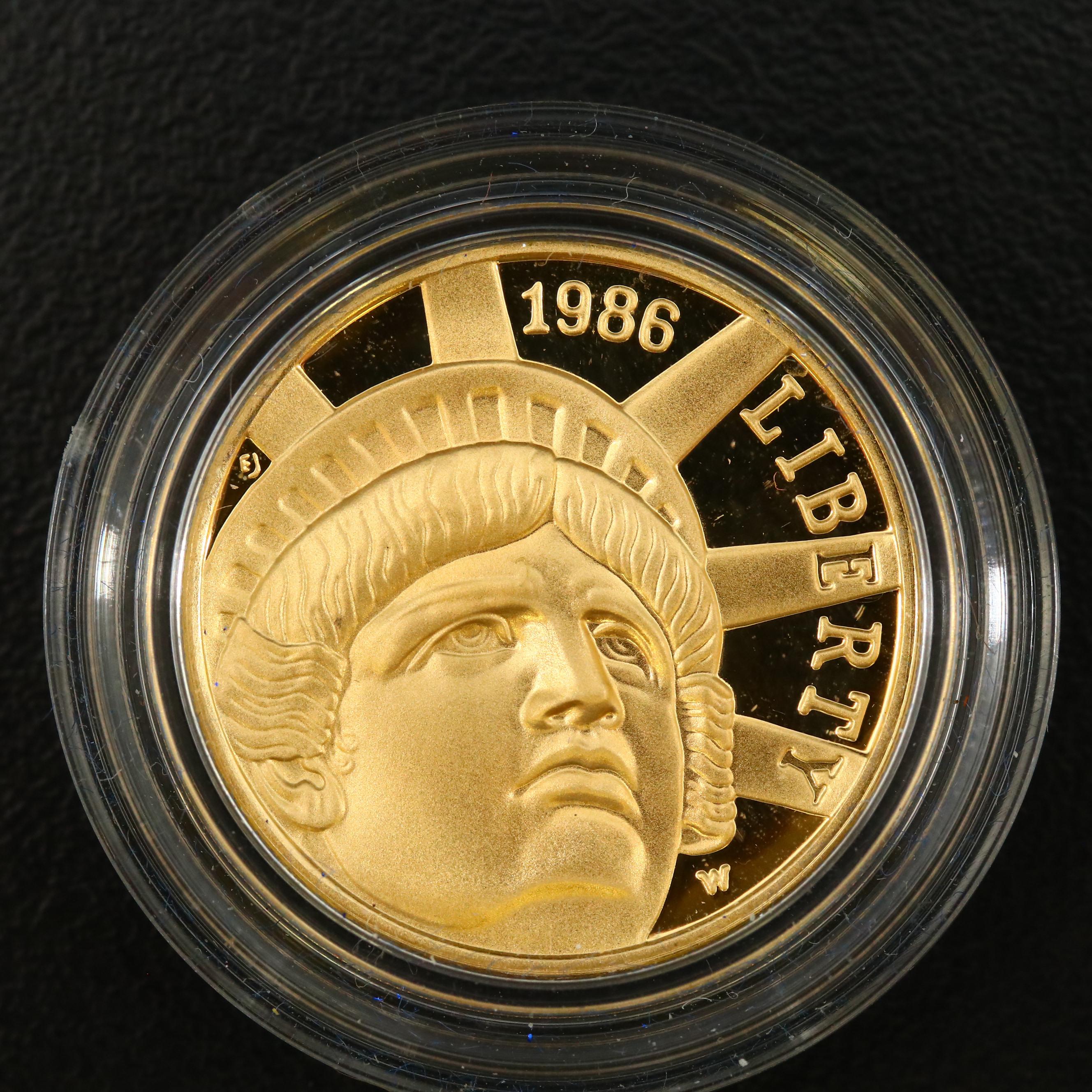 1986 Statue of Liberty Proof $5 Gold Commemorative Coin
