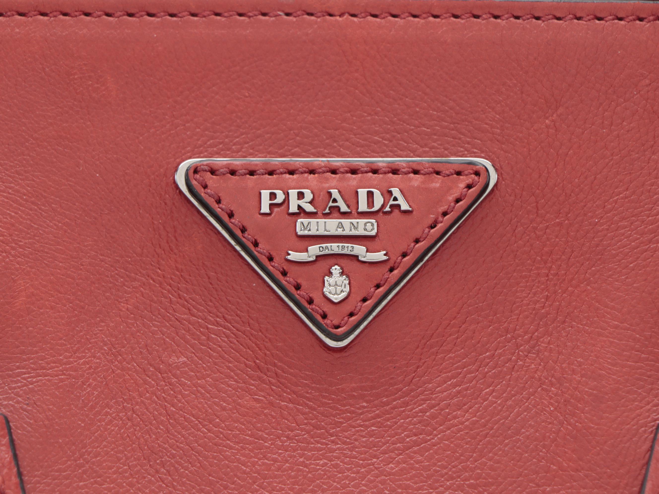 Prada Twin Pocket Tote in Red Glacé Calf Leather