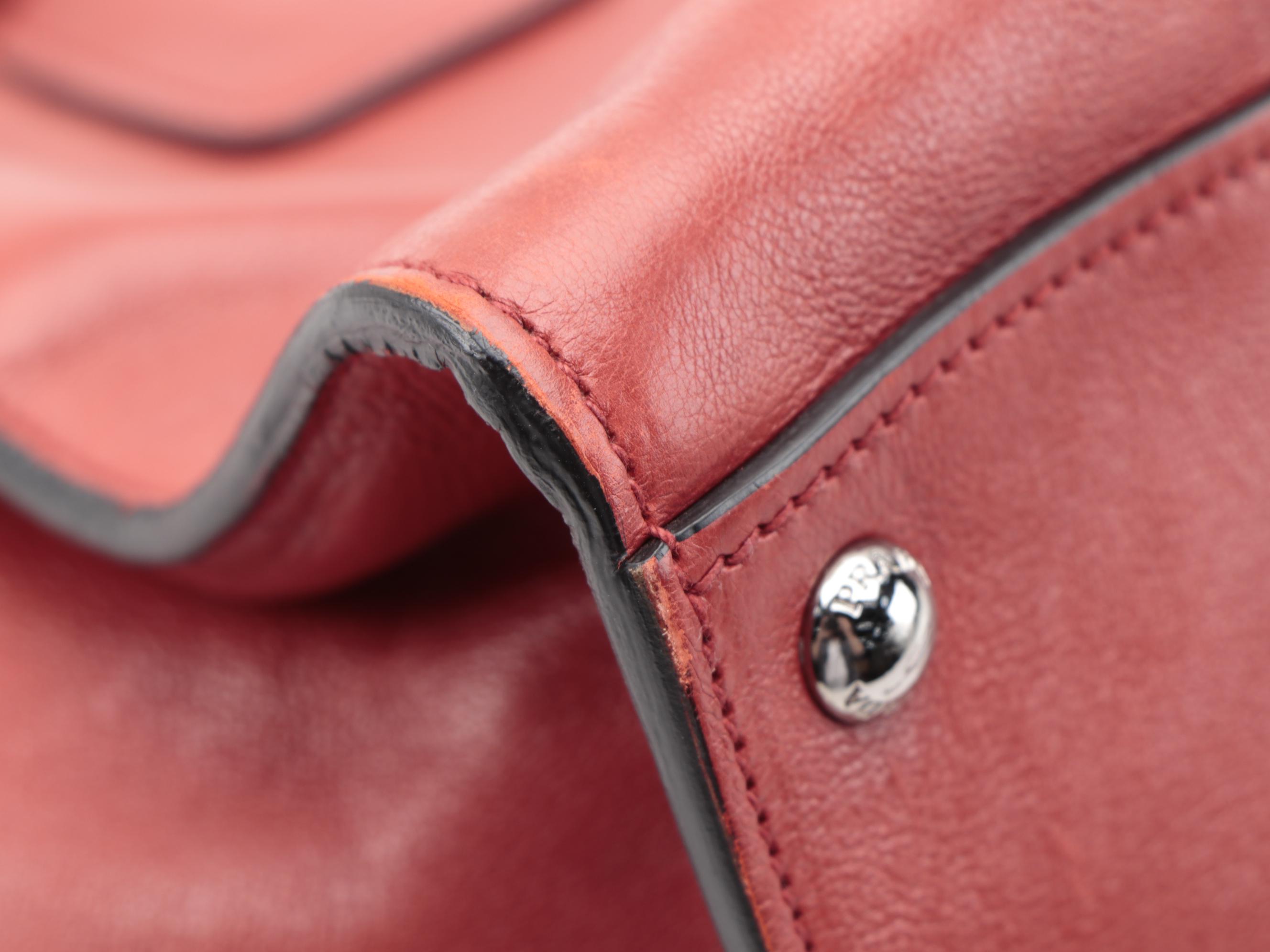 Prada Twin Pocket Tote in Red Glacé Calf Leather