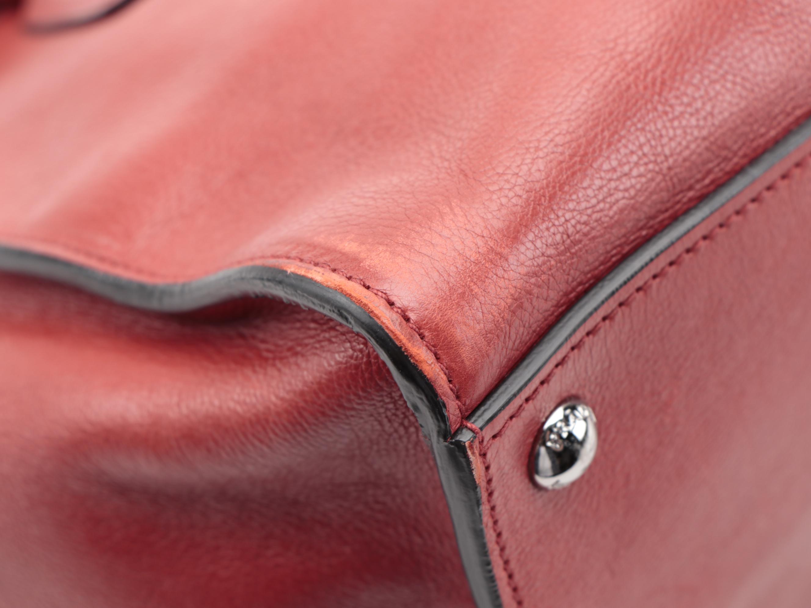 Prada Twin Pocket Tote in Red Glacé Calf Leather