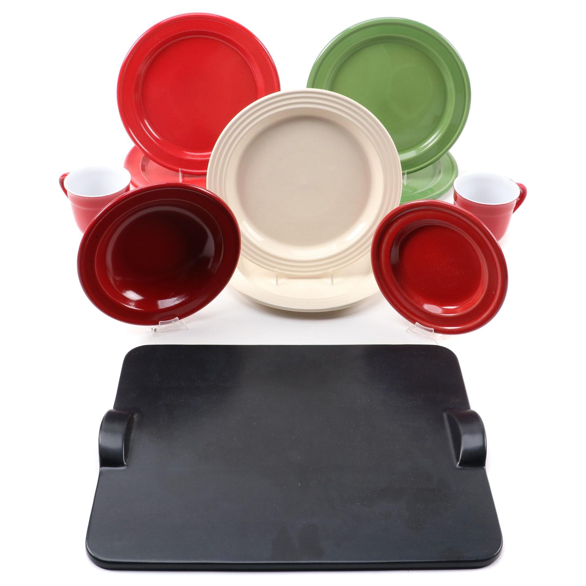Emile Henry Ceramic Grilling and Baking Stone with Glazed Stoneware Tableware