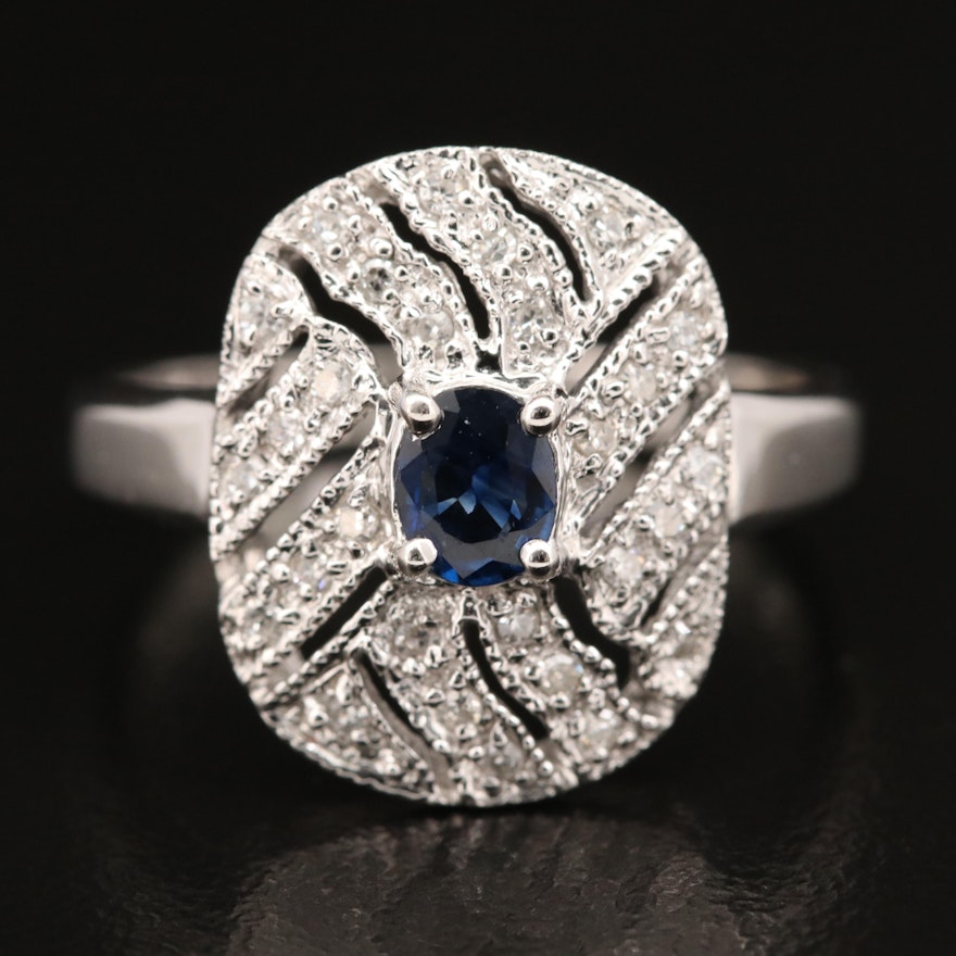 14K Sapphire and Diamond Ring