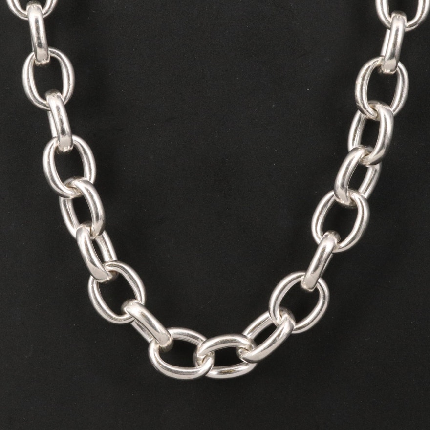 970 Silver Cable Link Necklace