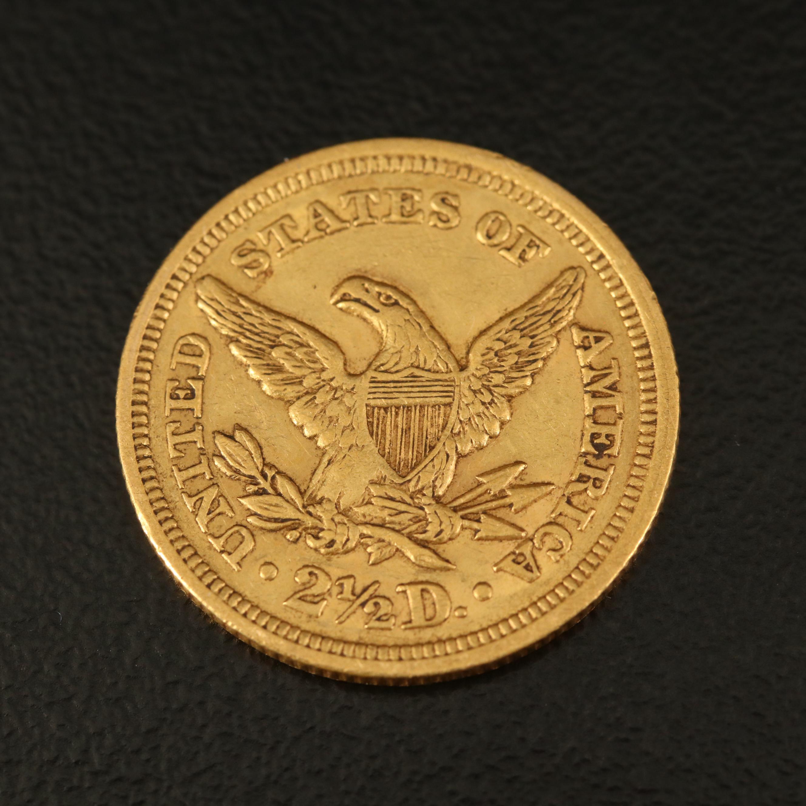 1852 Liberty Head $2.50 Quarter Eagle Gold Coin