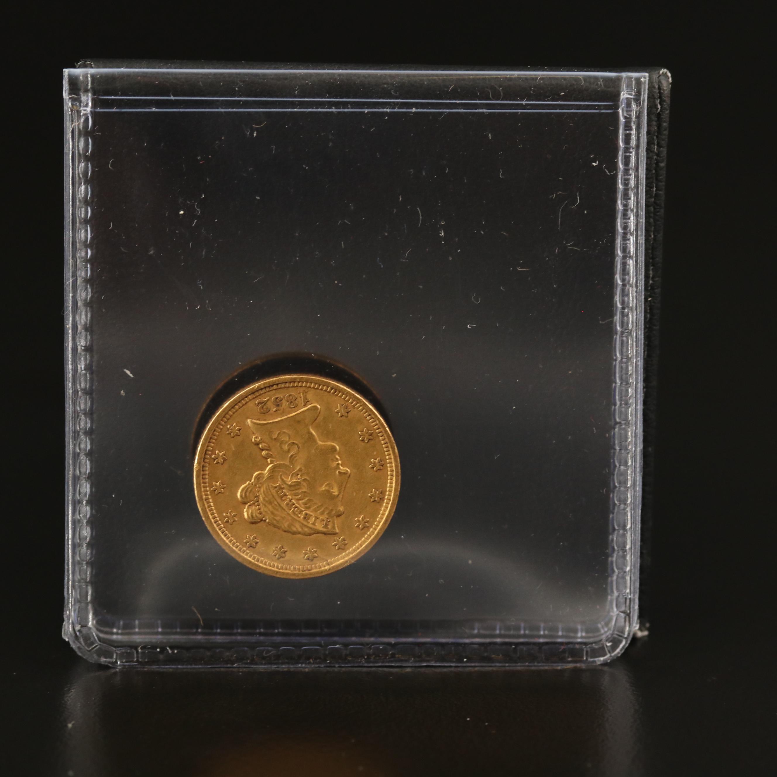 1852 Liberty Head $2.50 Quarter Eagle Gold Coin